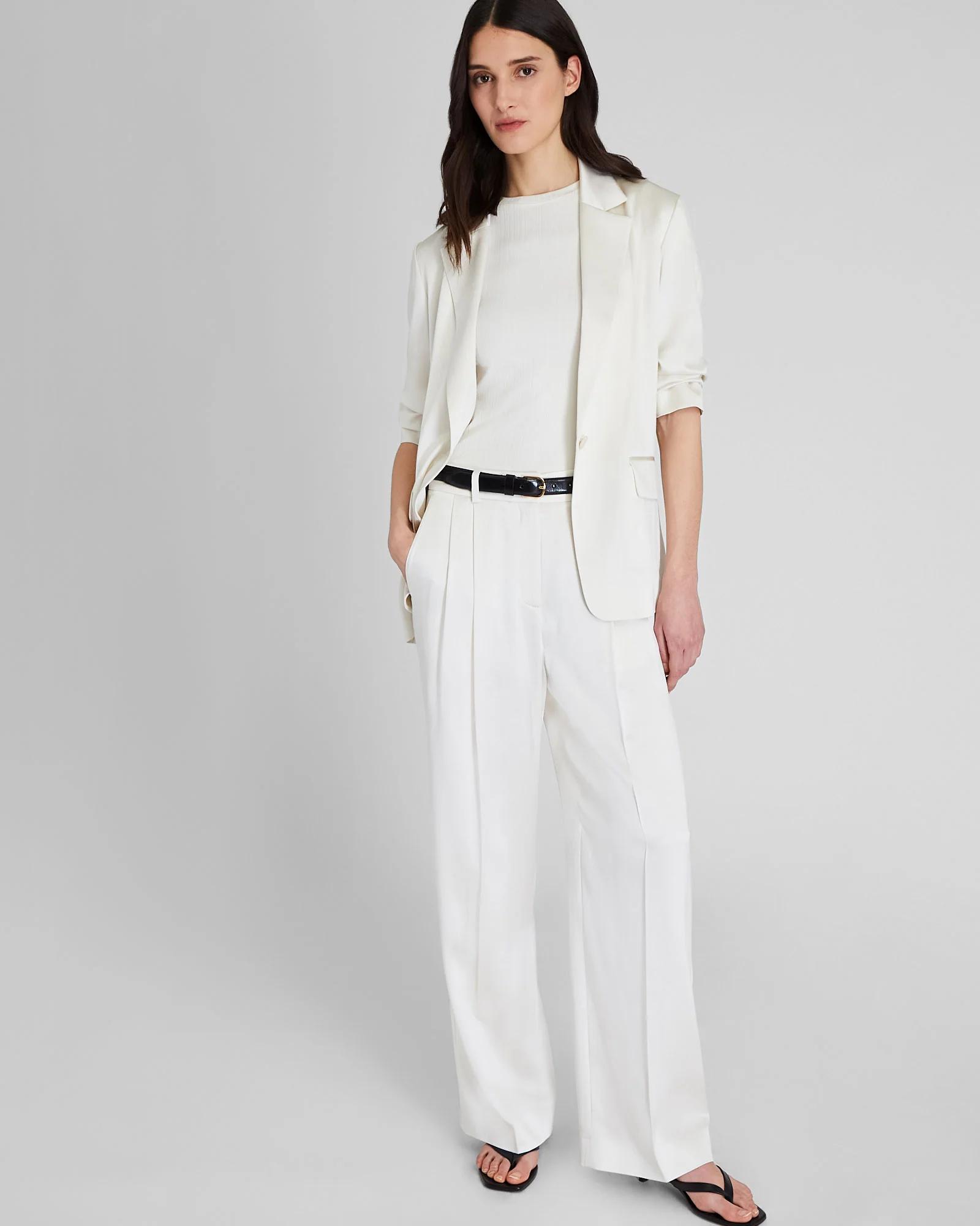 Silk Charmeuse Pleated Pant