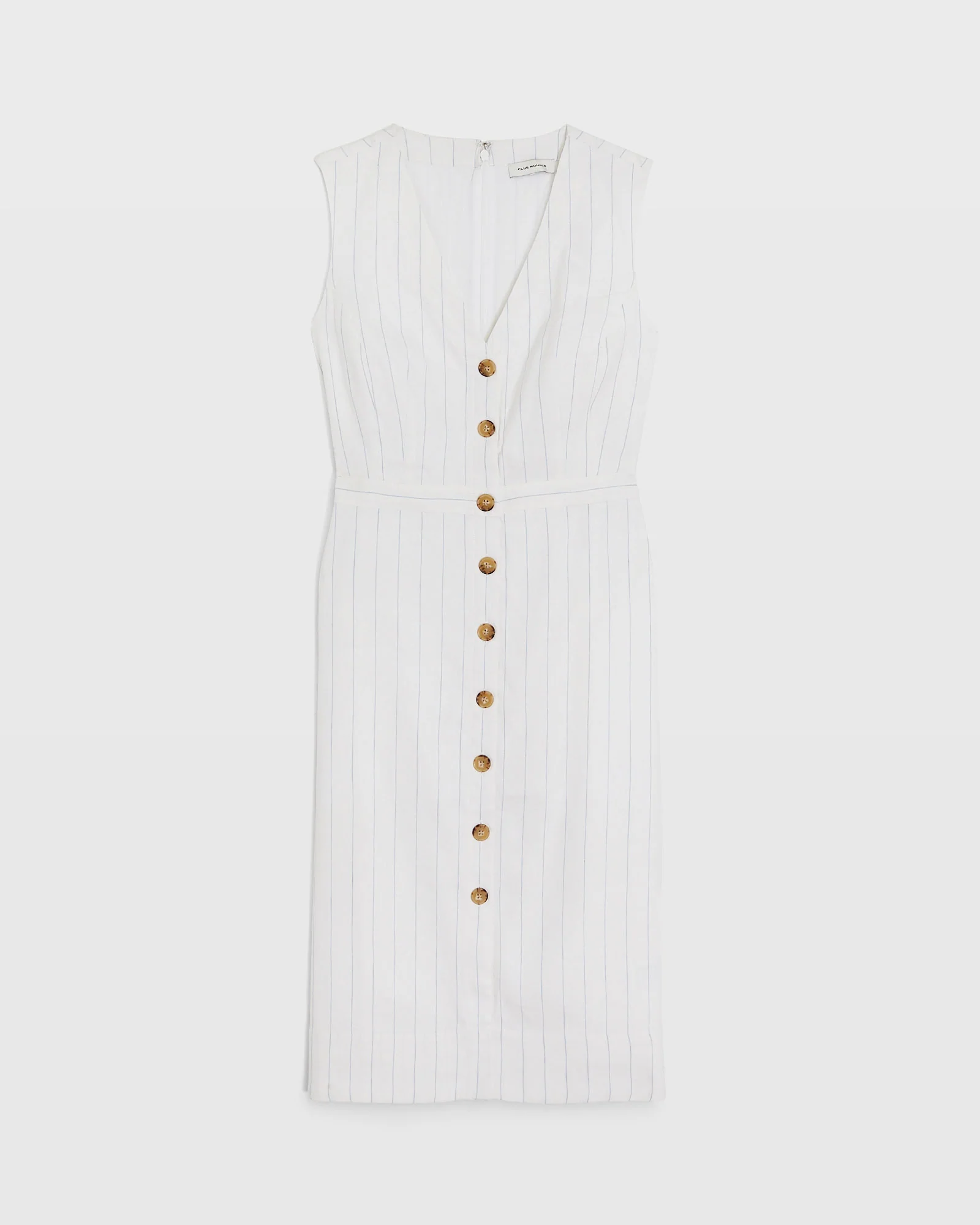 Striped Button Front Pencil Dress