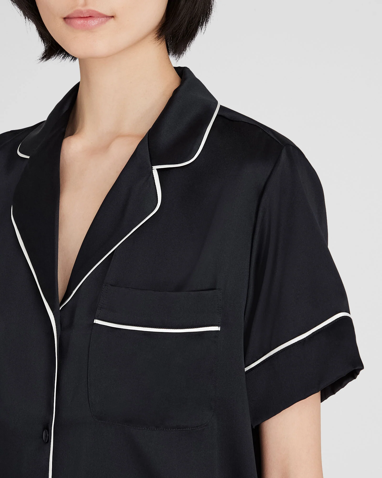 Silk Short-Sleeve Pajama Set