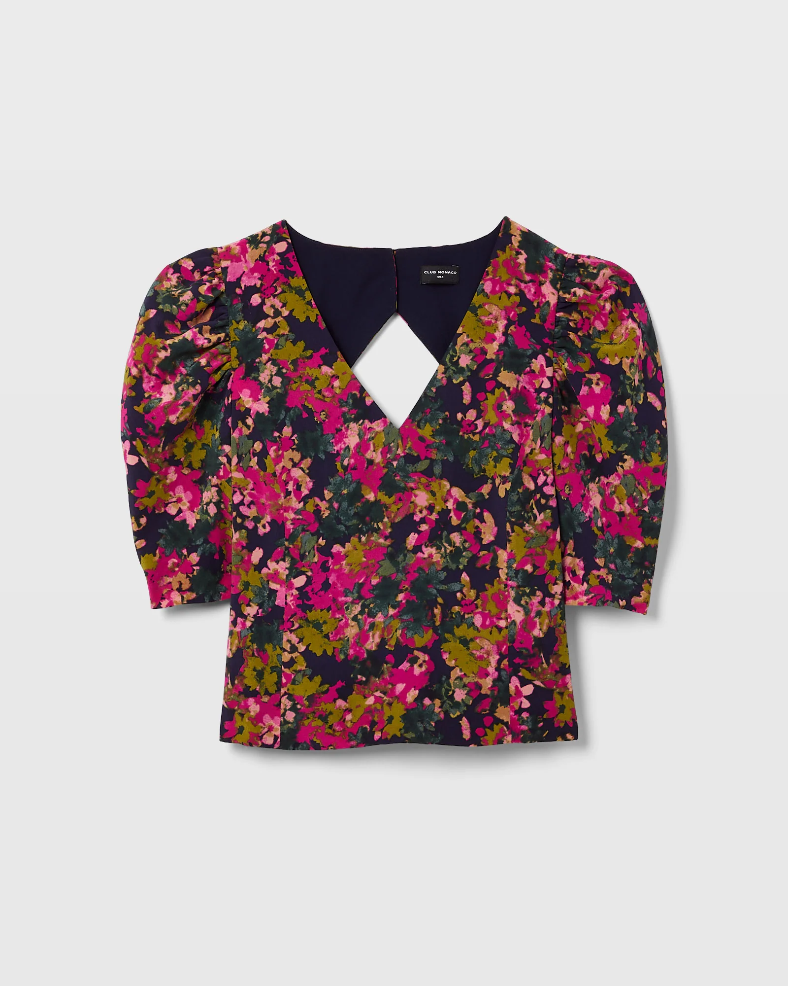 Silk Ruched Sleeve Top