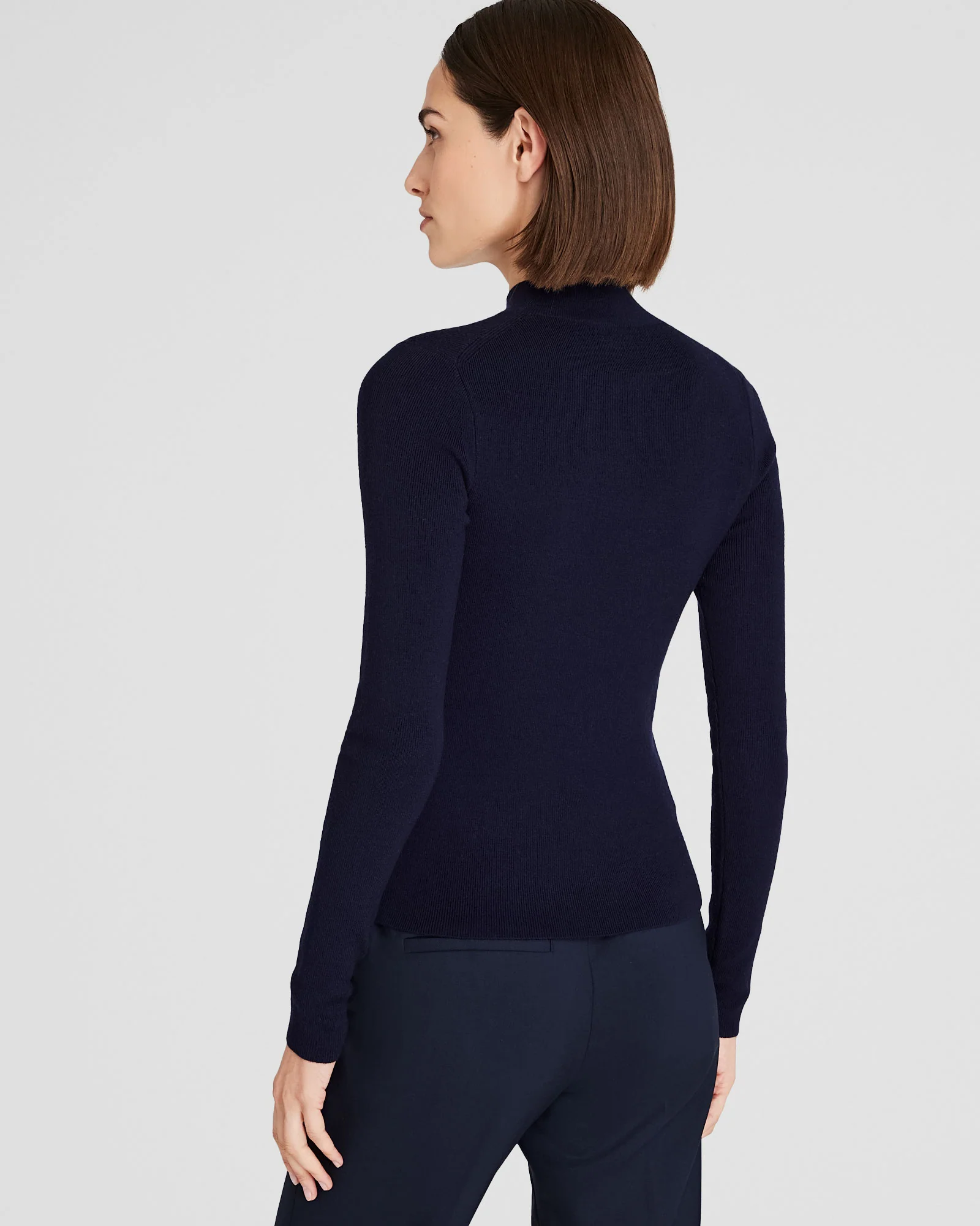 Merino Rib Mockneck Sweater