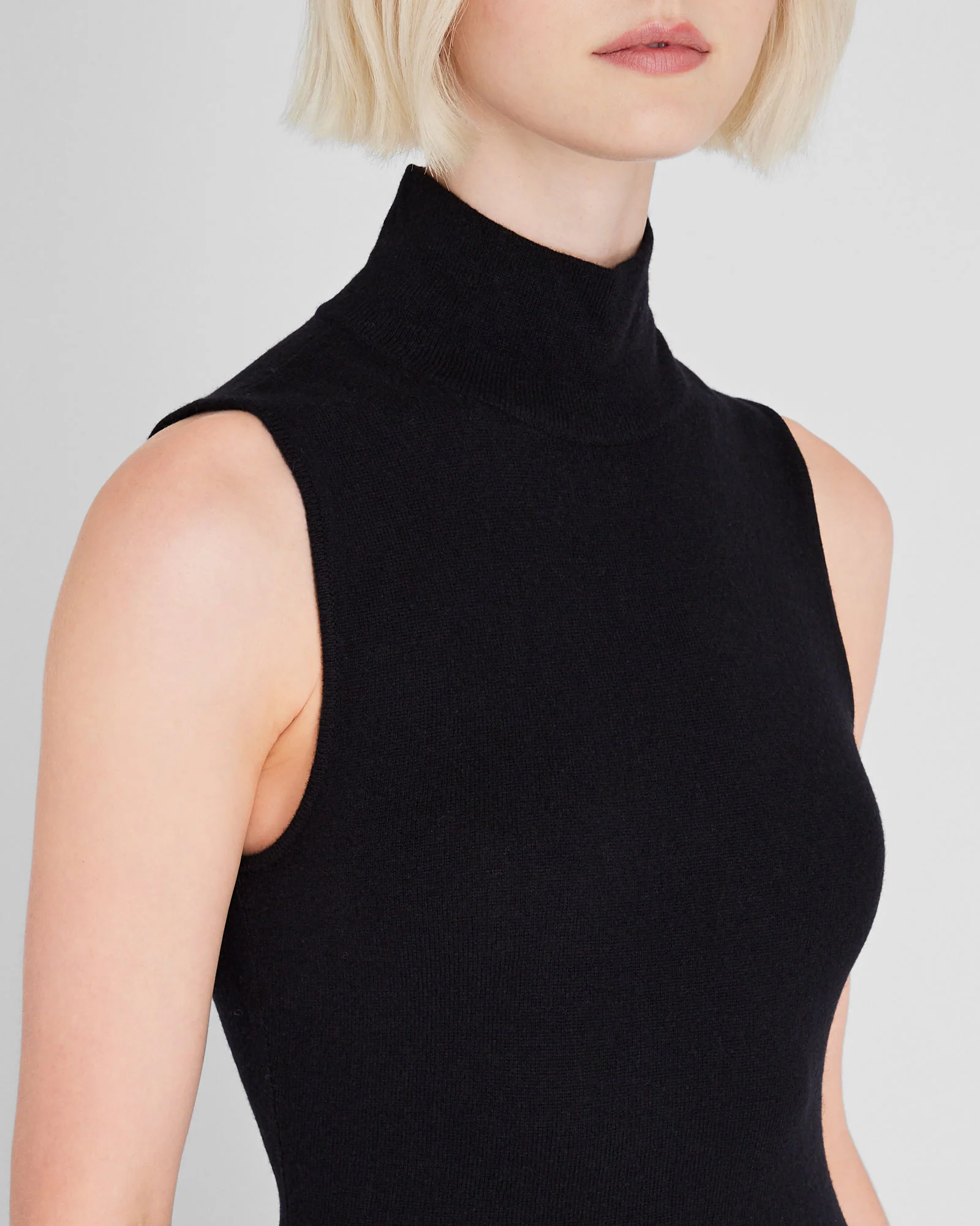 Sleeveless Turtleneck Maxi Dress