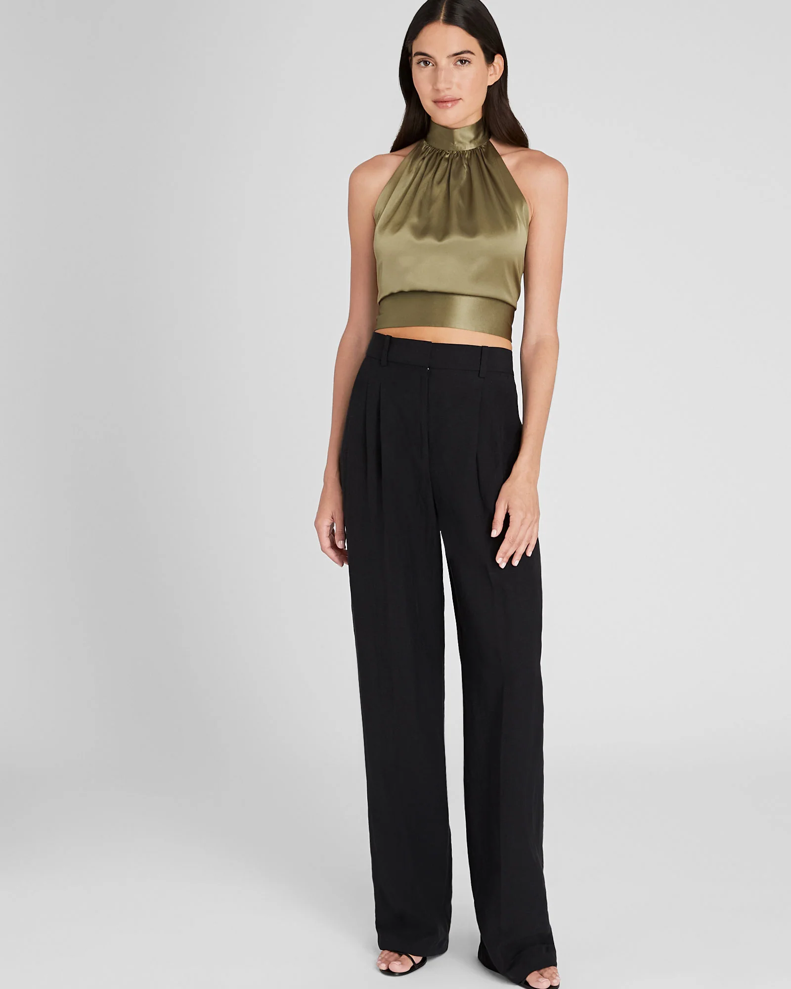 Silk Charmeuse Tie Halter Top