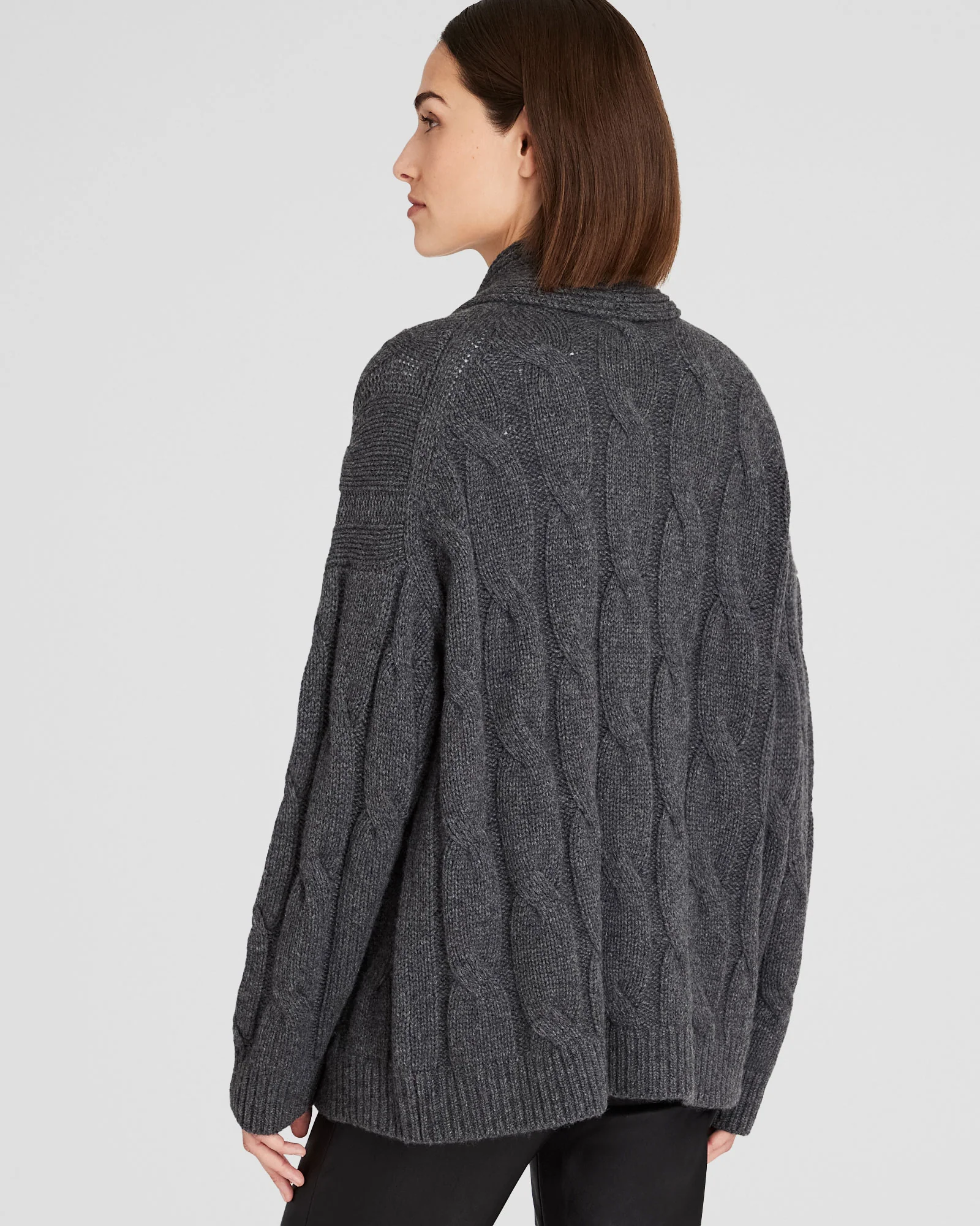 Cashmere Cable Wrap Cardigan