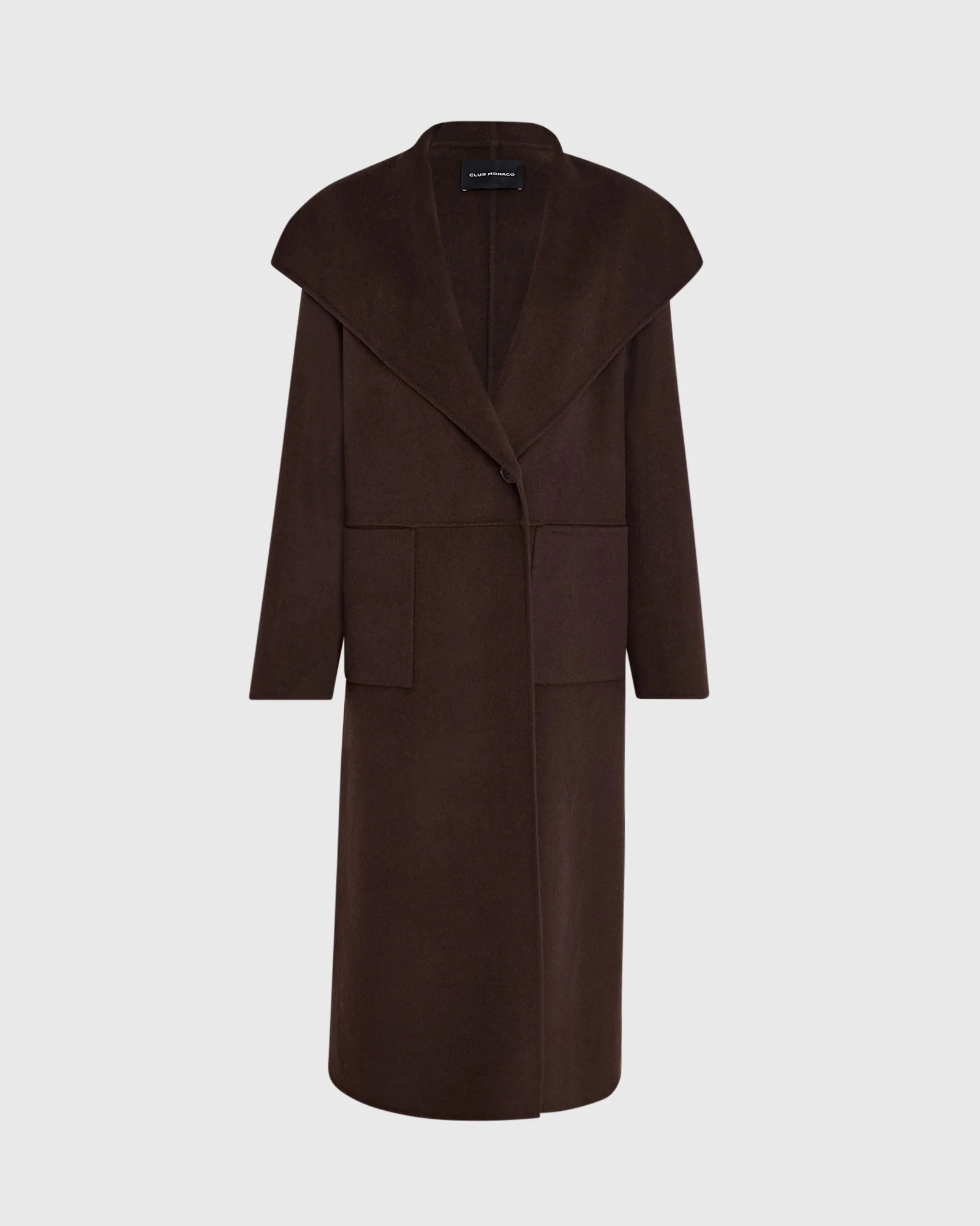 Wool-Blend Plush Robe Coat