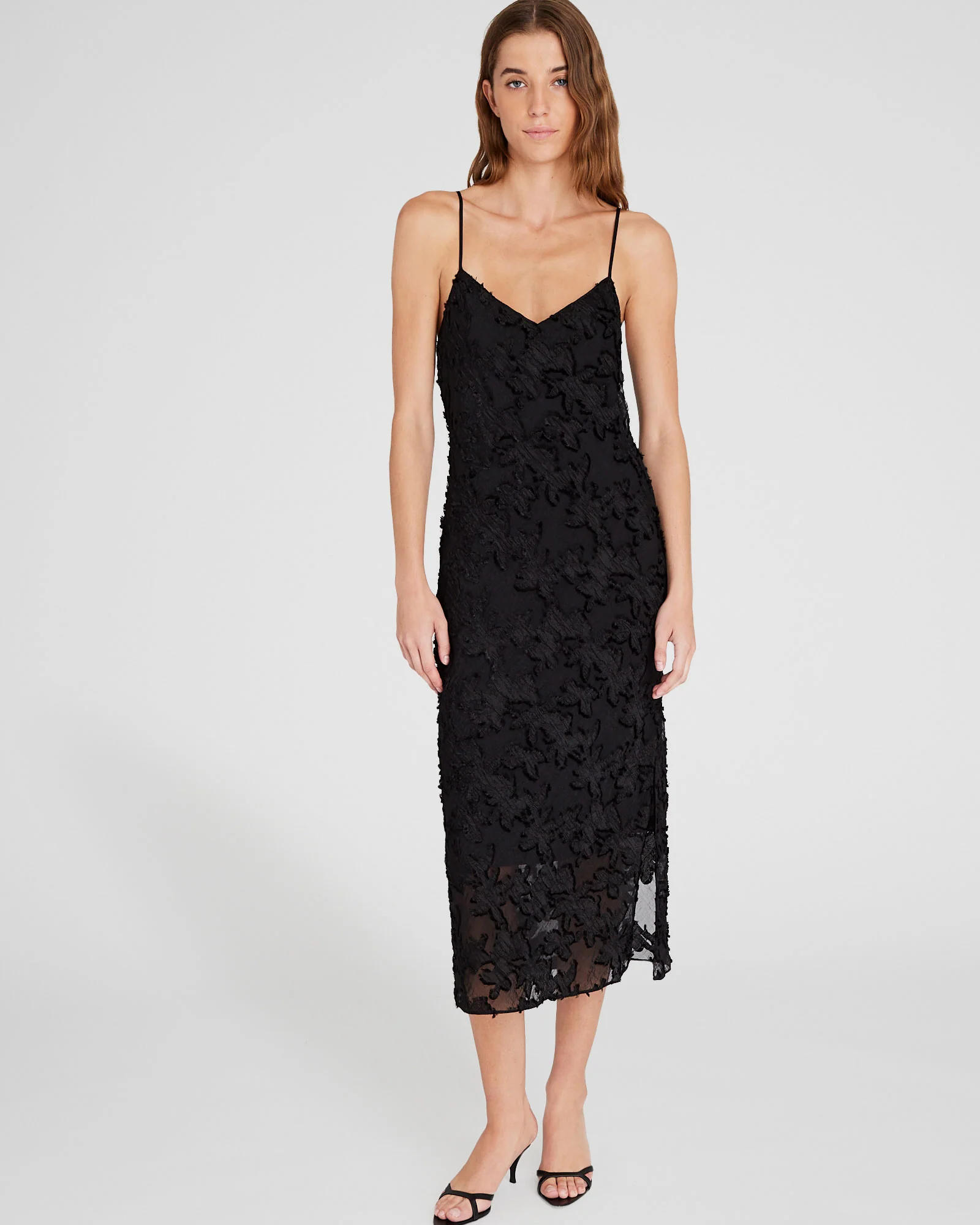 Sheer Jacquard Cami Maxi Dress