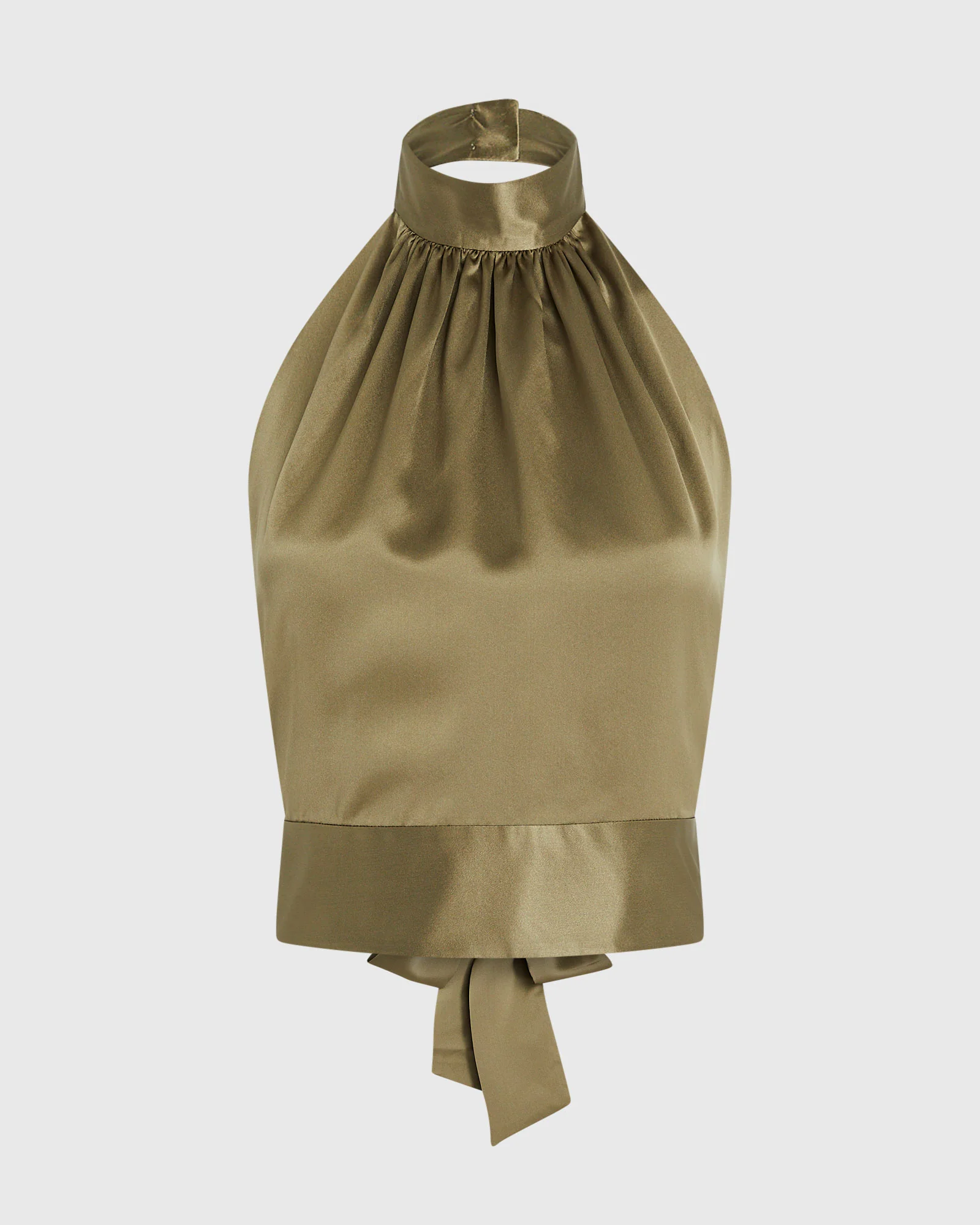 Silk Charmeuse Tie Halter Top