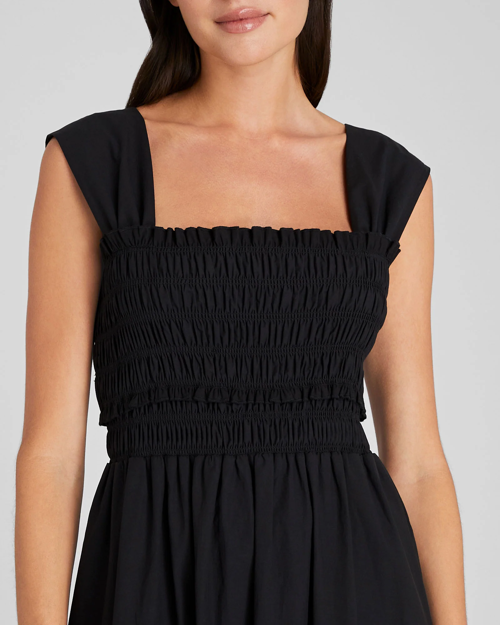 Cotton Smocked Bodice Maxi Dress