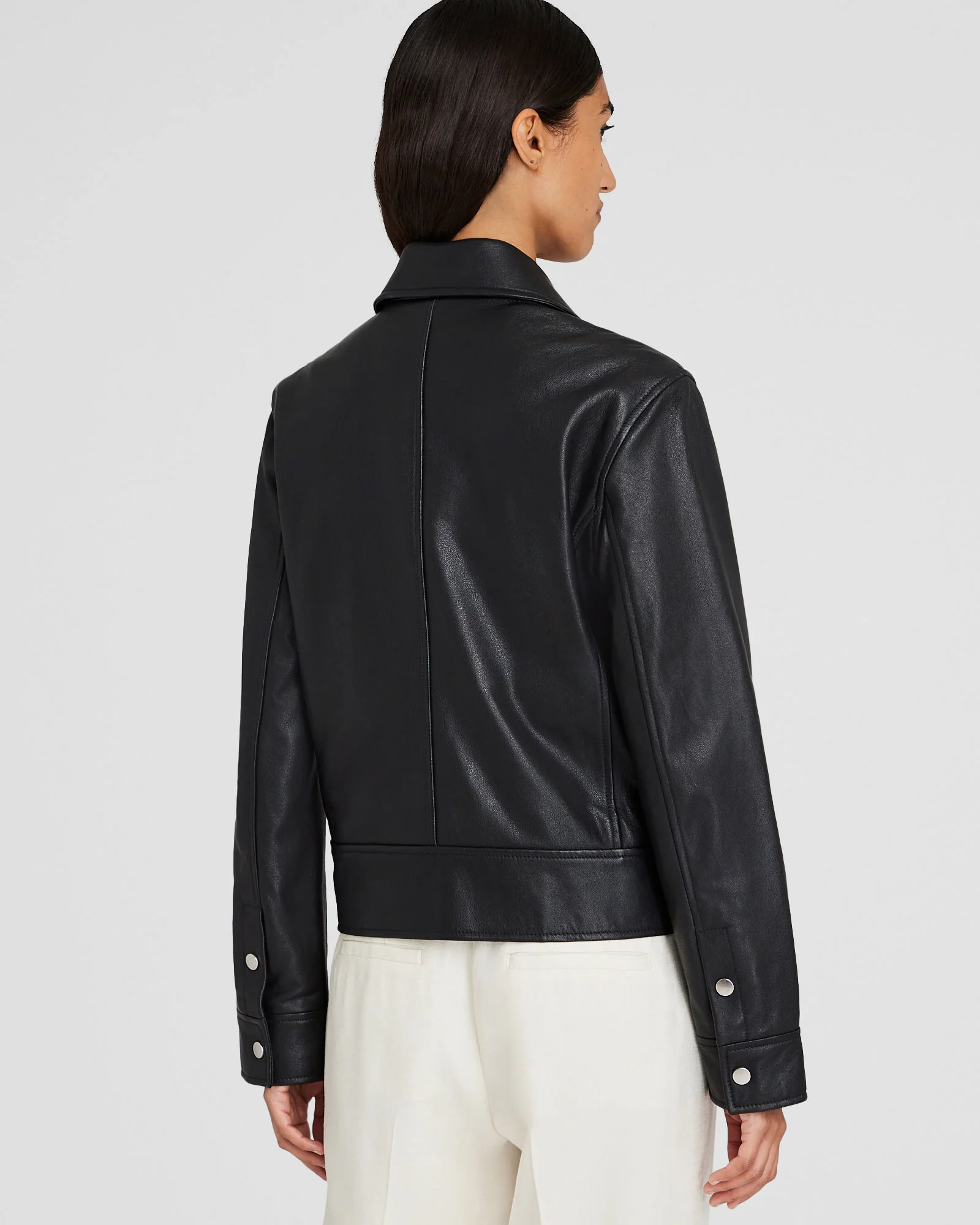 Zip-Front Leather Jacket