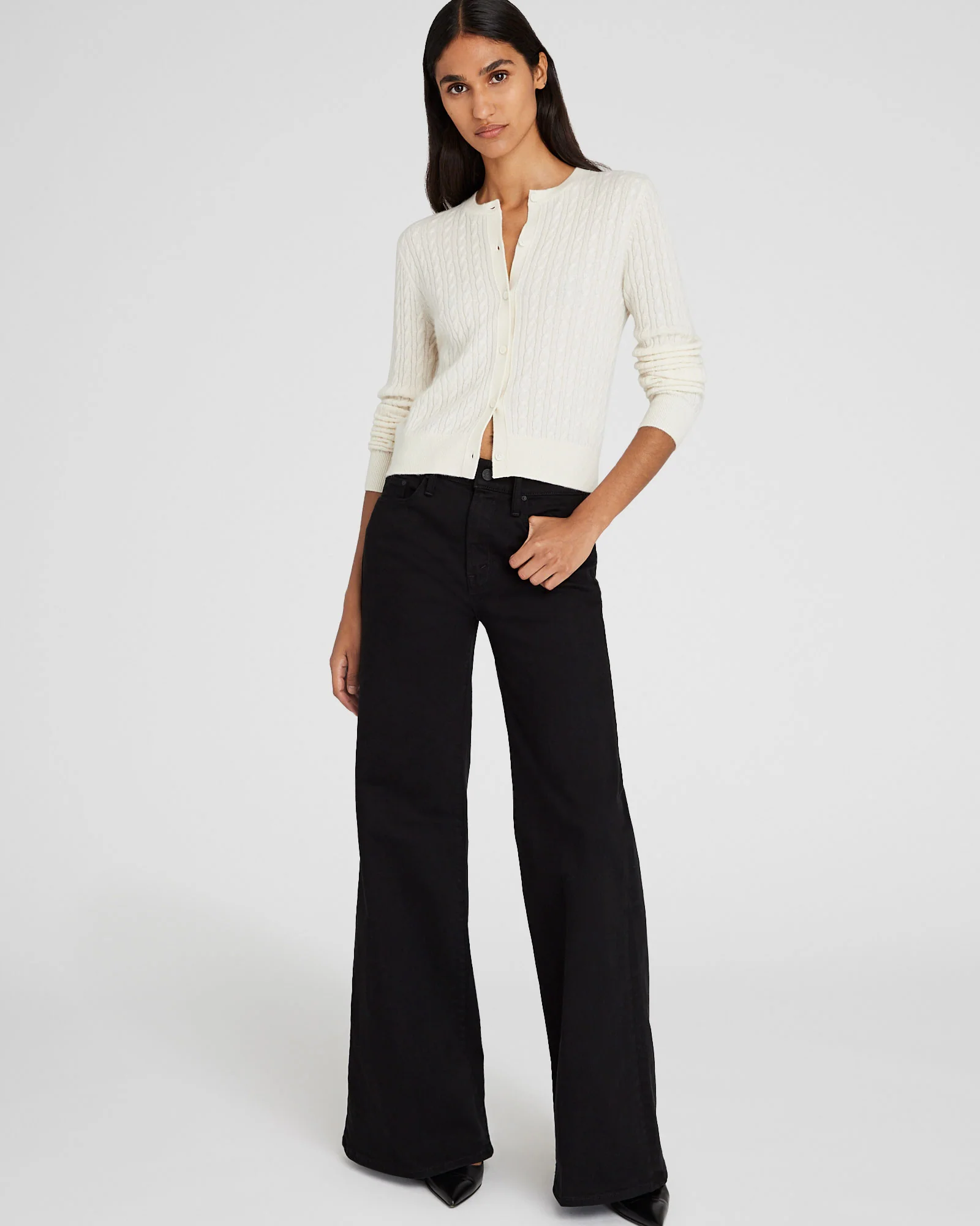 Cashmere Mini Cable Cardigan