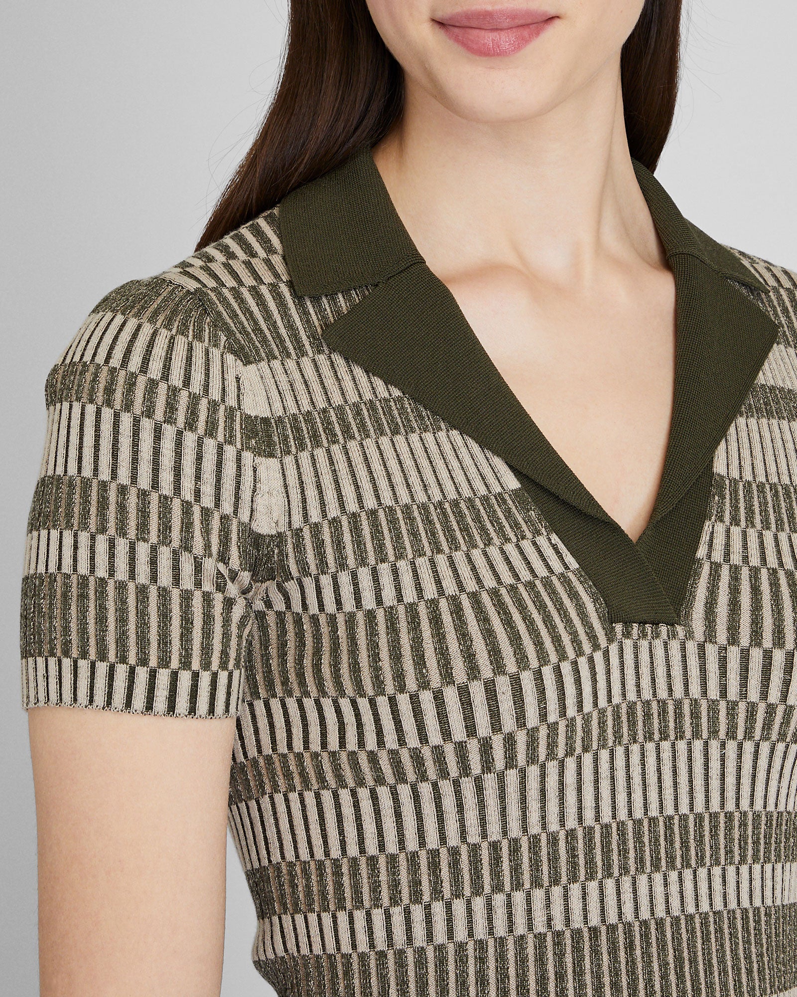 Ribbed Johnny Collar Sweater Tee