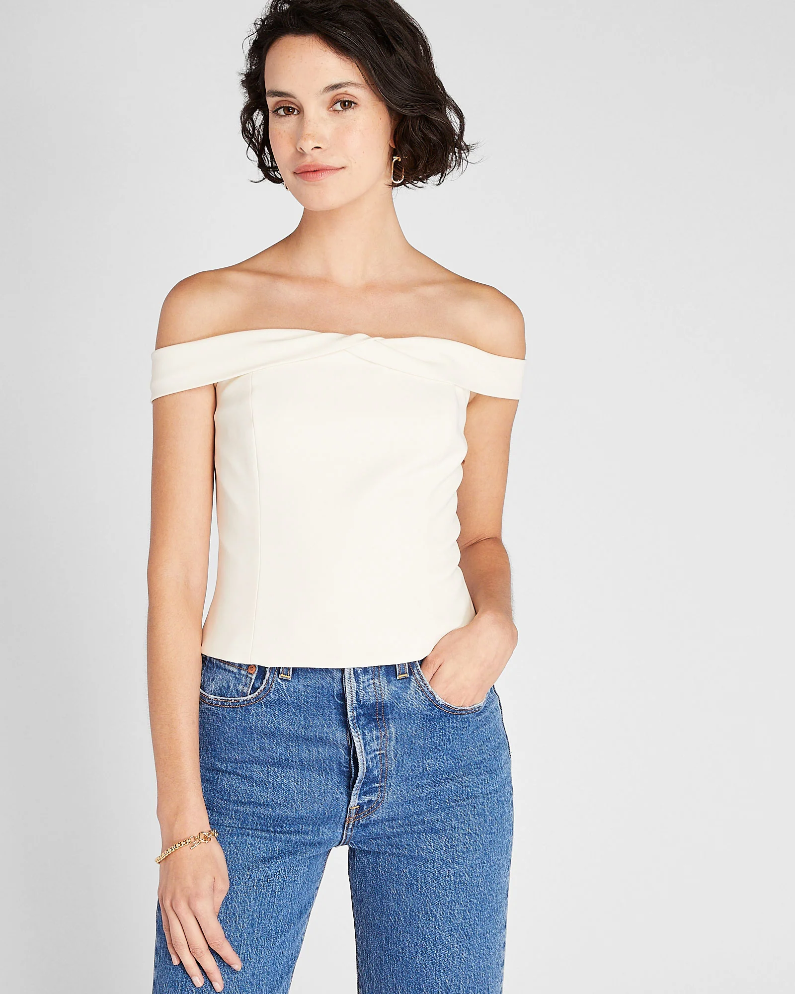Off-The-Shoulder Draped Top