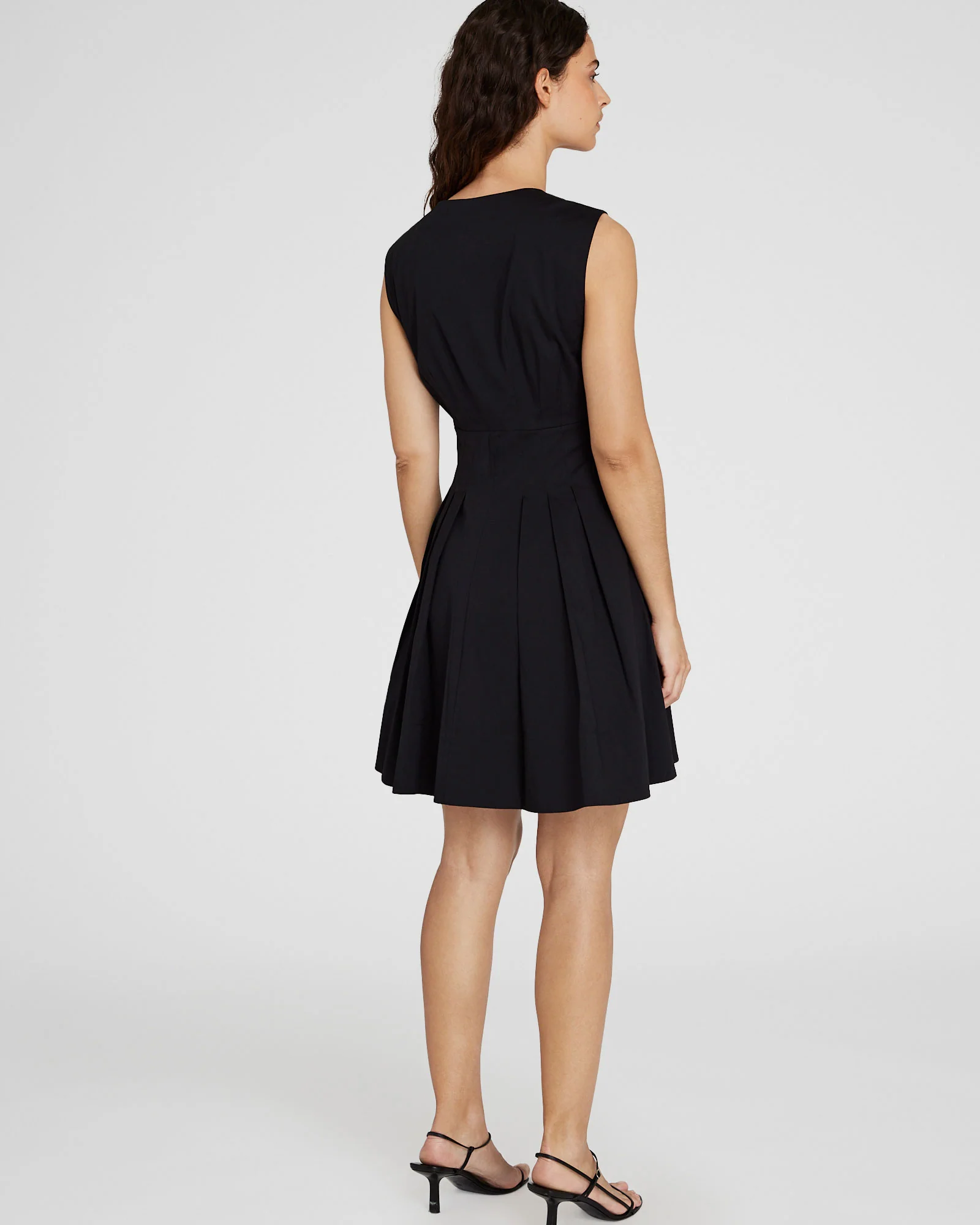Waisted Pleat Mini Dress