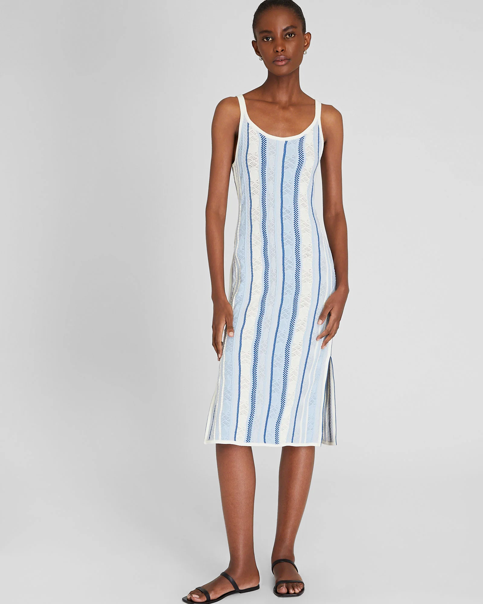 Multi-Stitch Stripe Dress