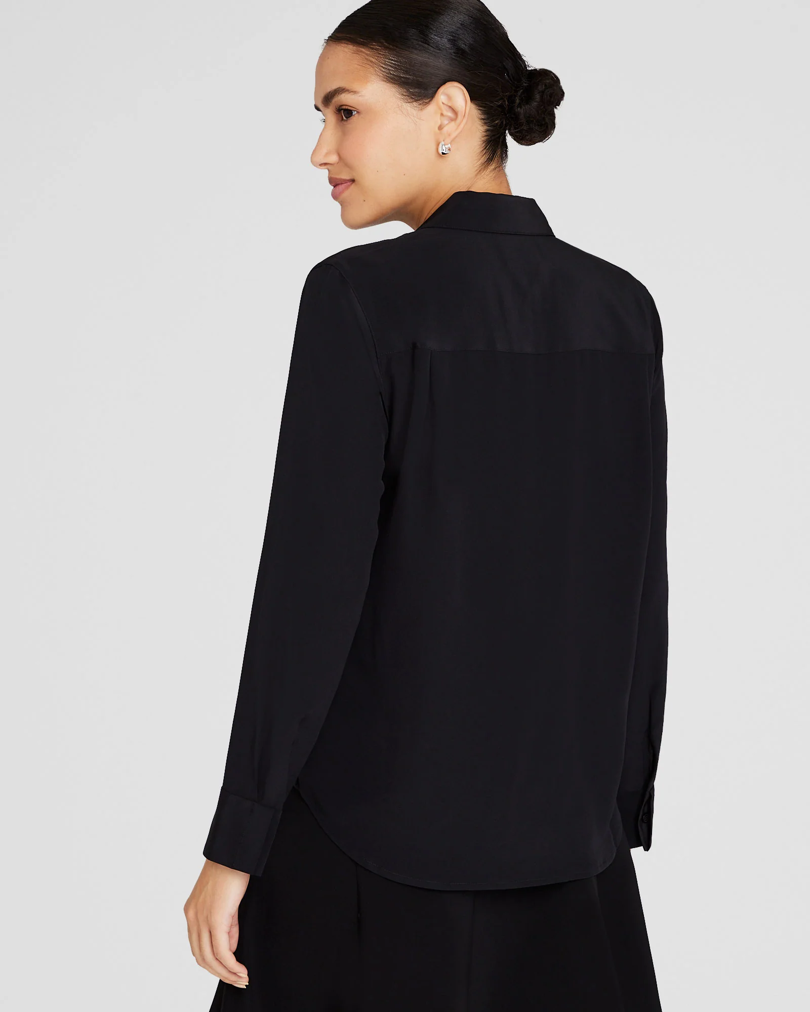 Long-Sleeve Silk Detail Shirt