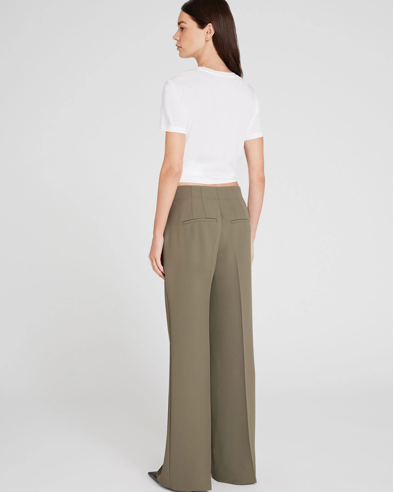 High-Rise Fluid Crepe Trouser