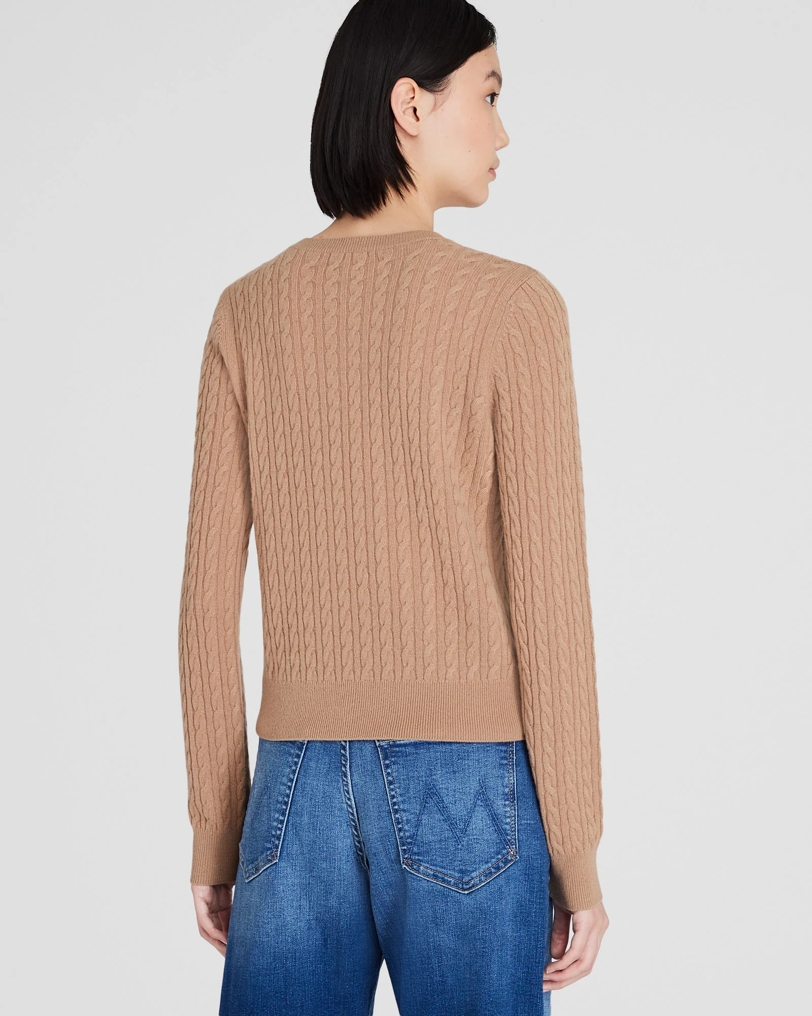 Cashmere Mini-Cable Long-Sleeve Crewneck