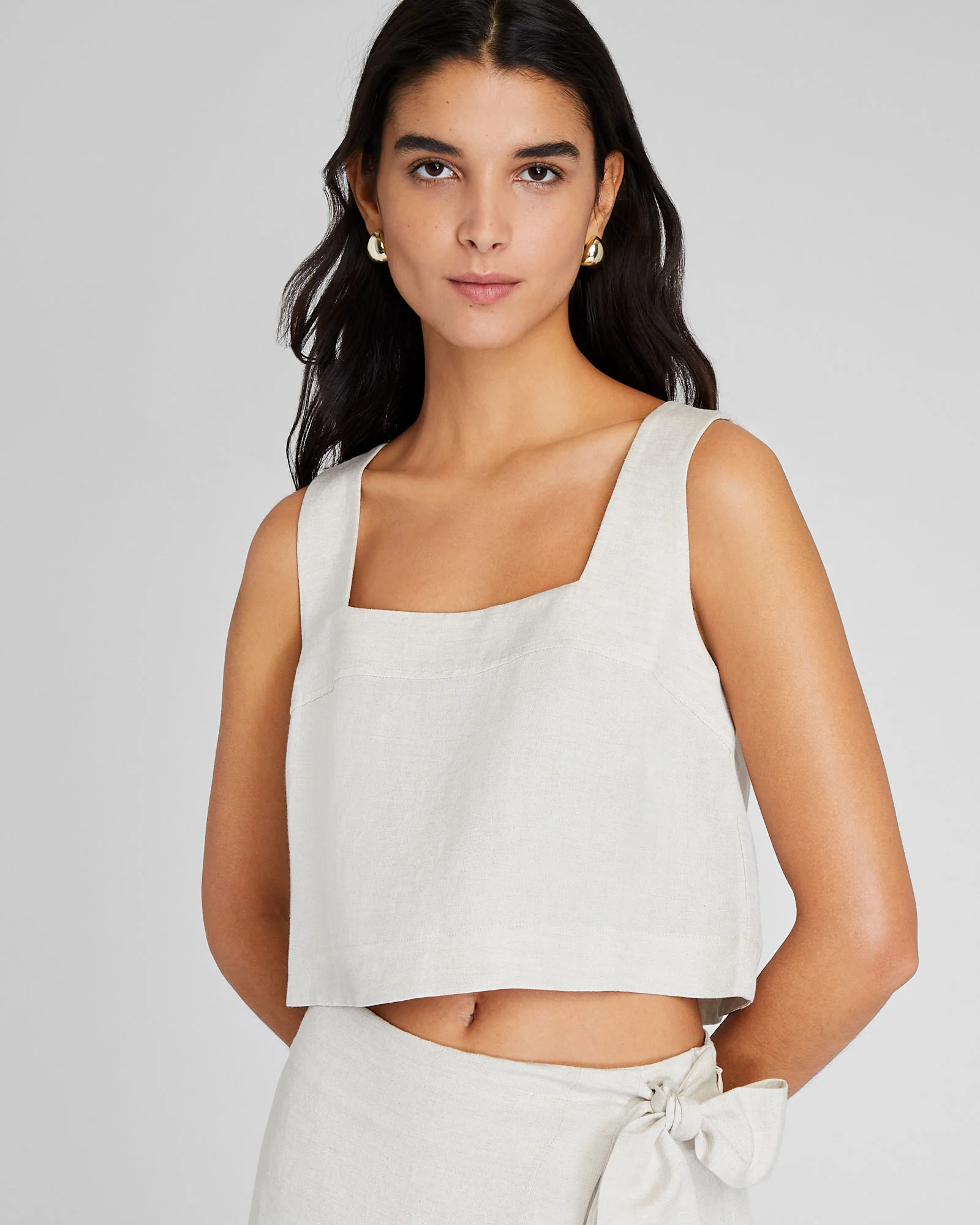 Linen Blend Shell Top