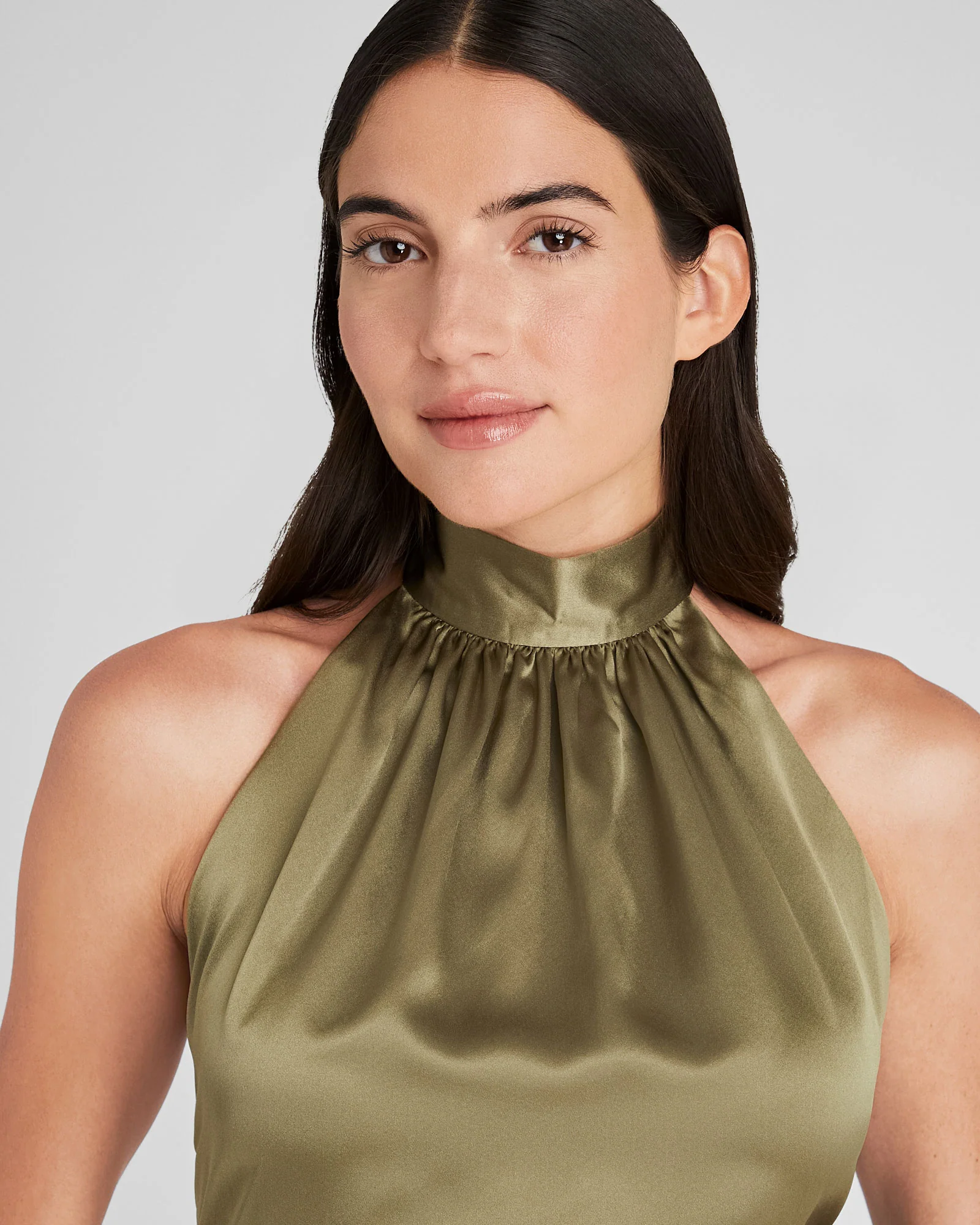 Silk Charmeuse Tie Halter Top
