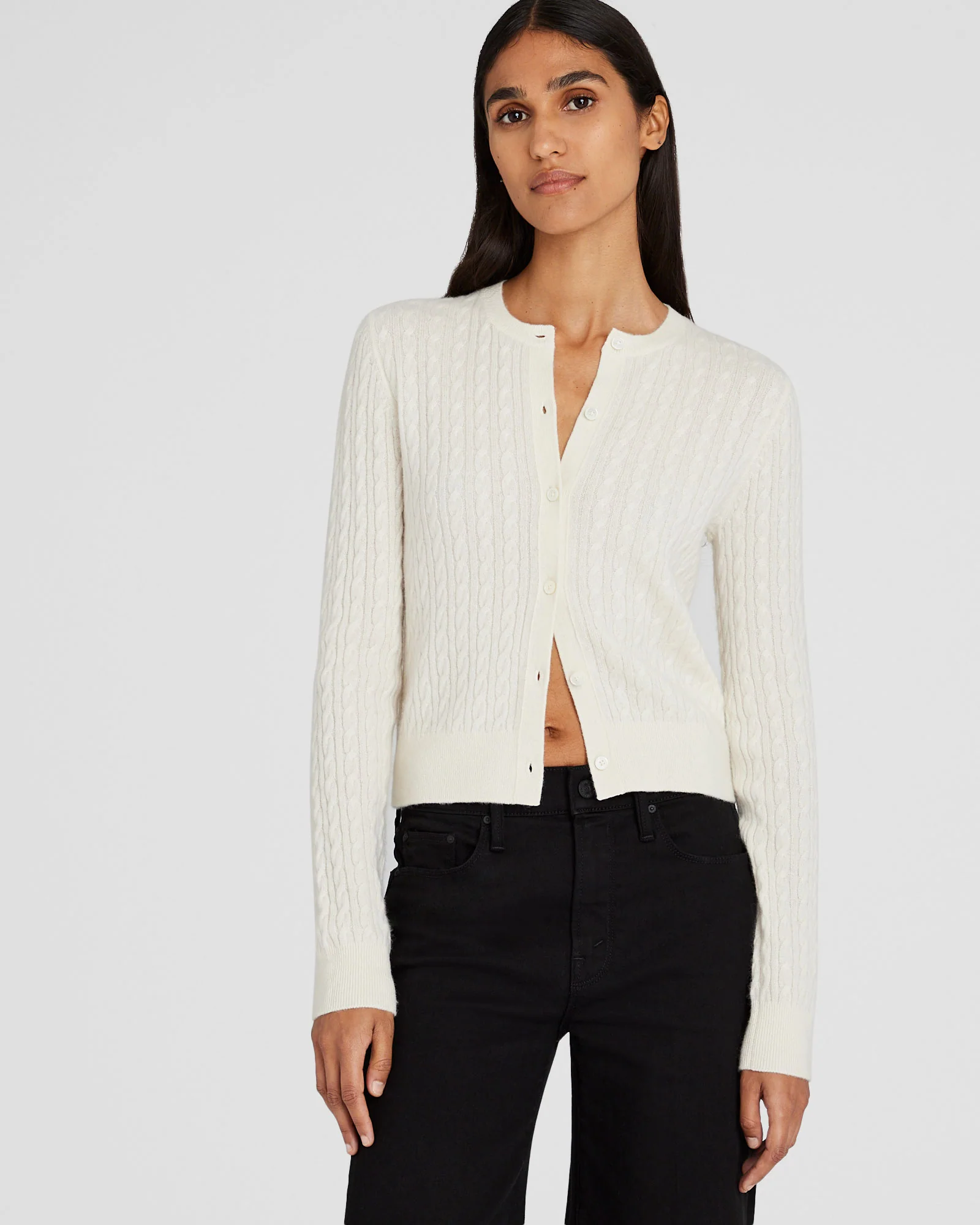 Cashmere Mini Cable Cardigan
