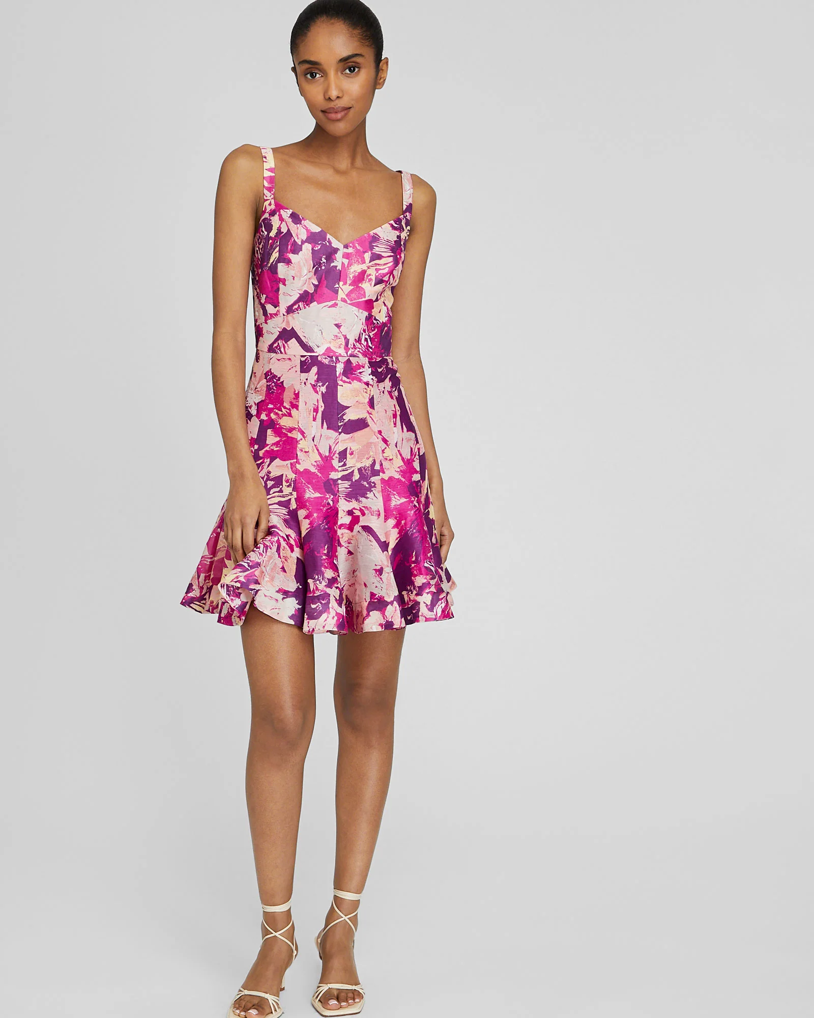 Fluted Hem Mini Dress