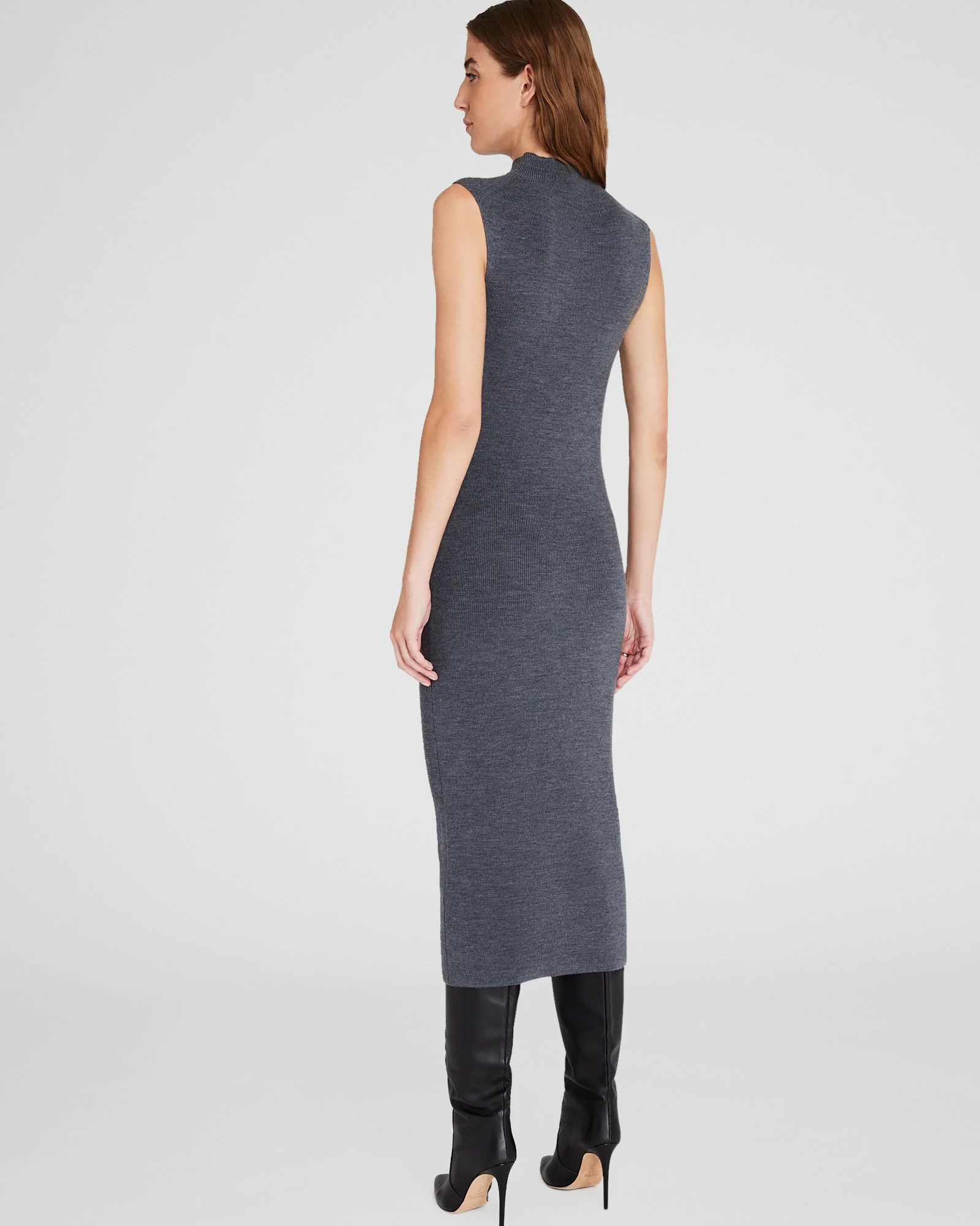 Merino Ribbed Mockneck Dress