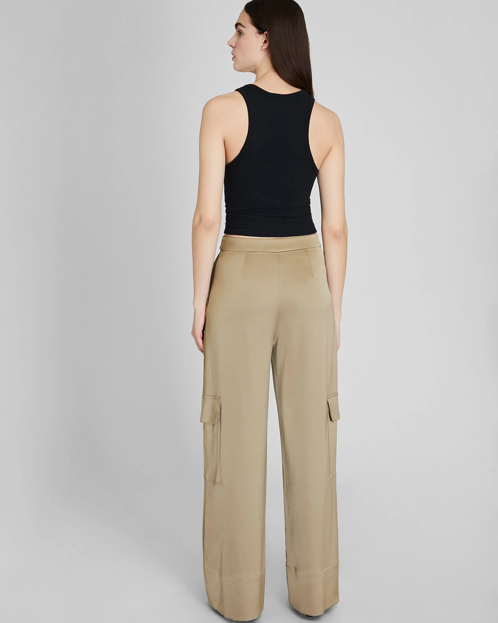 Satin Belted Cargo Pant