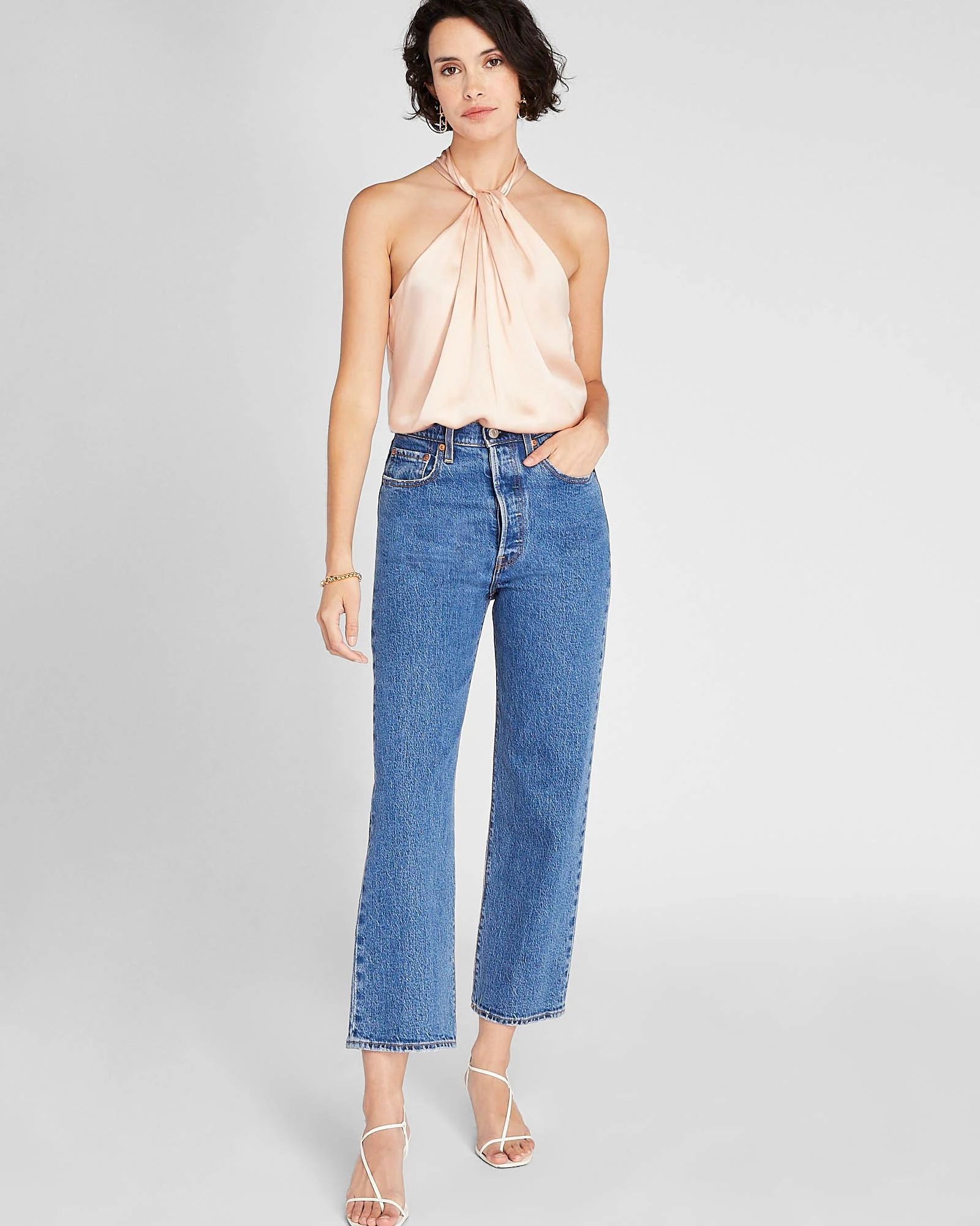 Silk Drape Halter Top