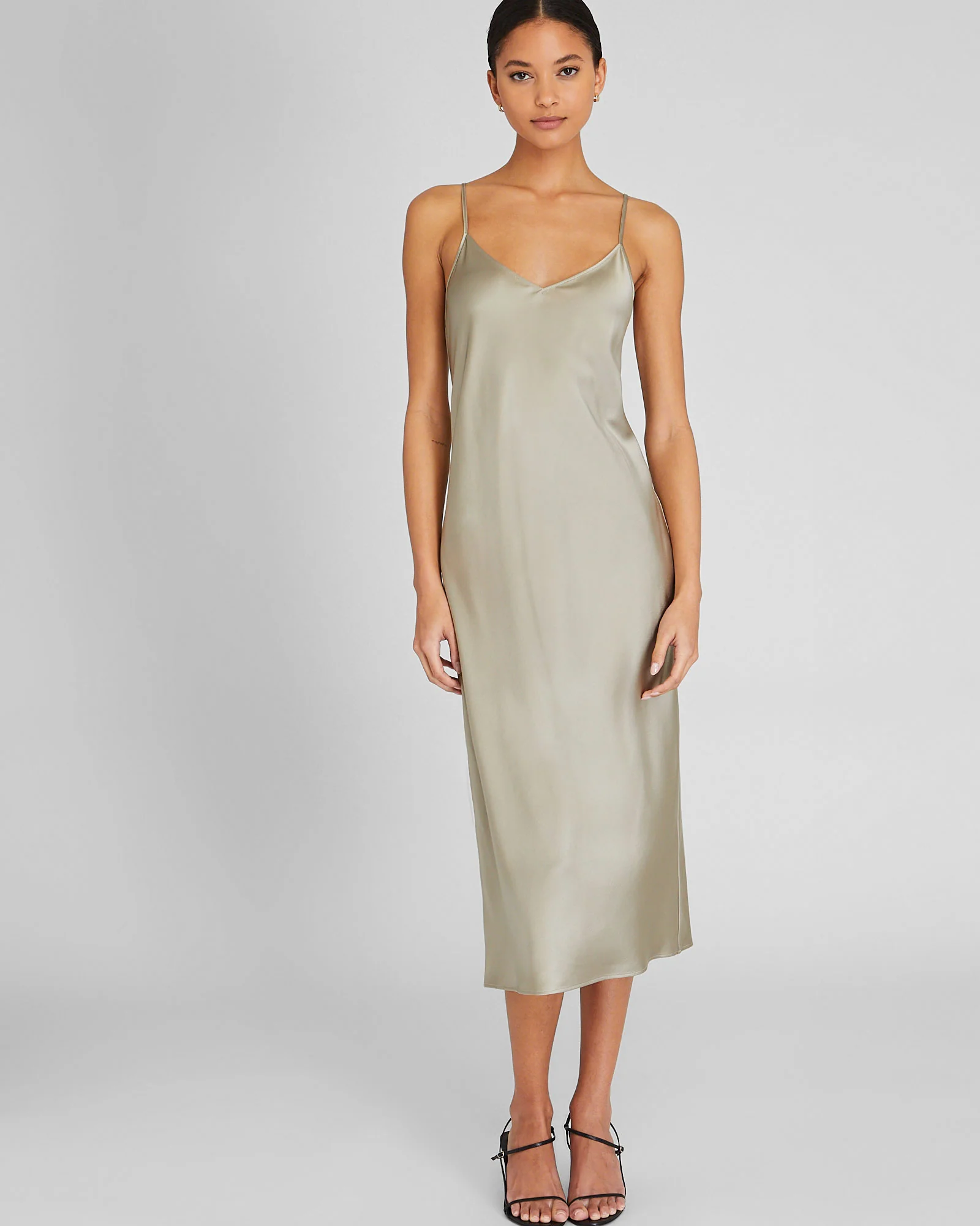 Silk Charmeuse Midi Slip Dress