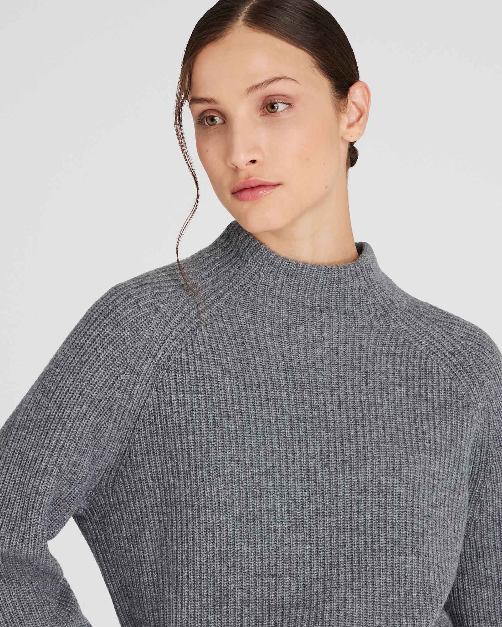 Cashmere Cropped Mockneck Sweater