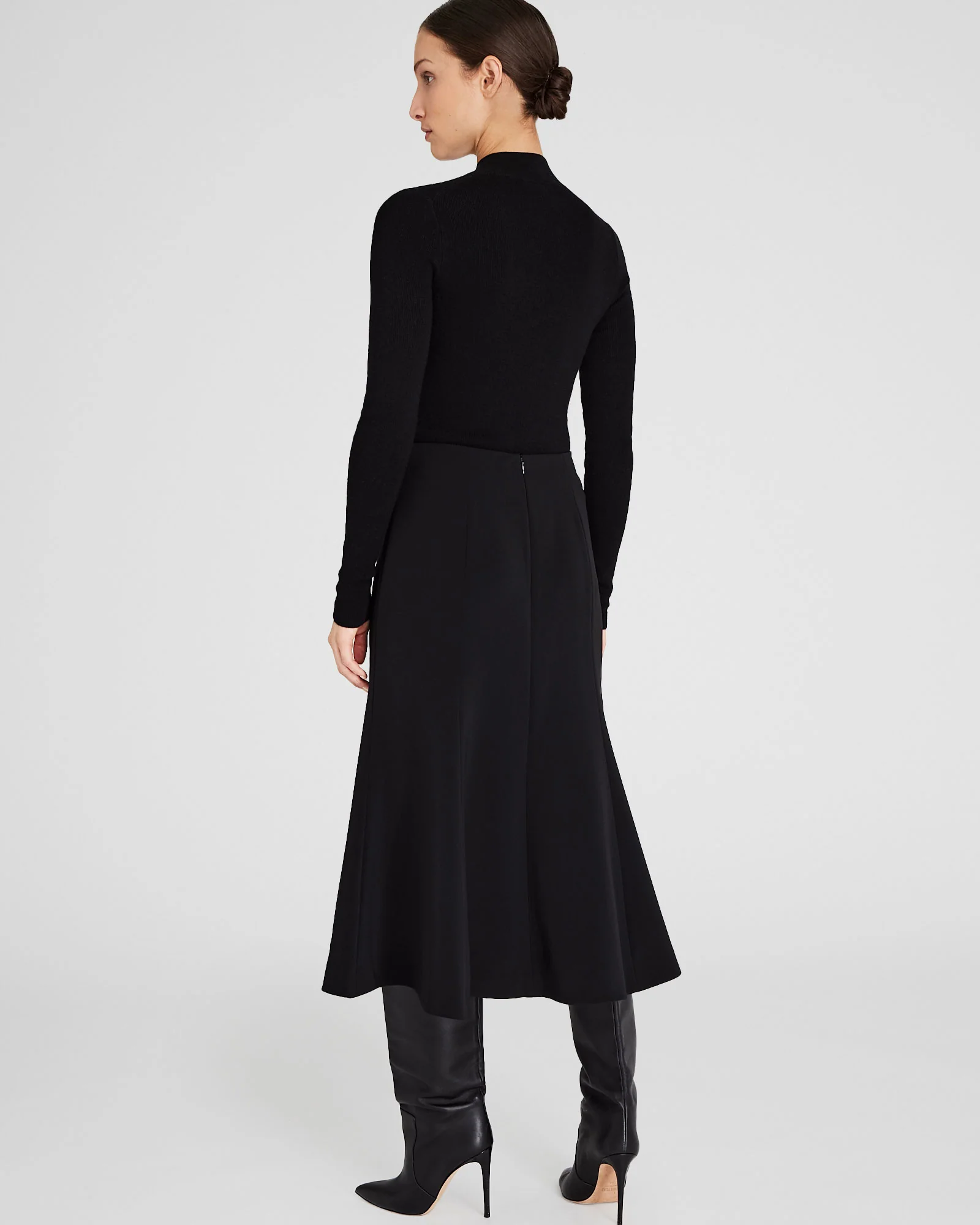 Crepe Fluted Midi Skirt