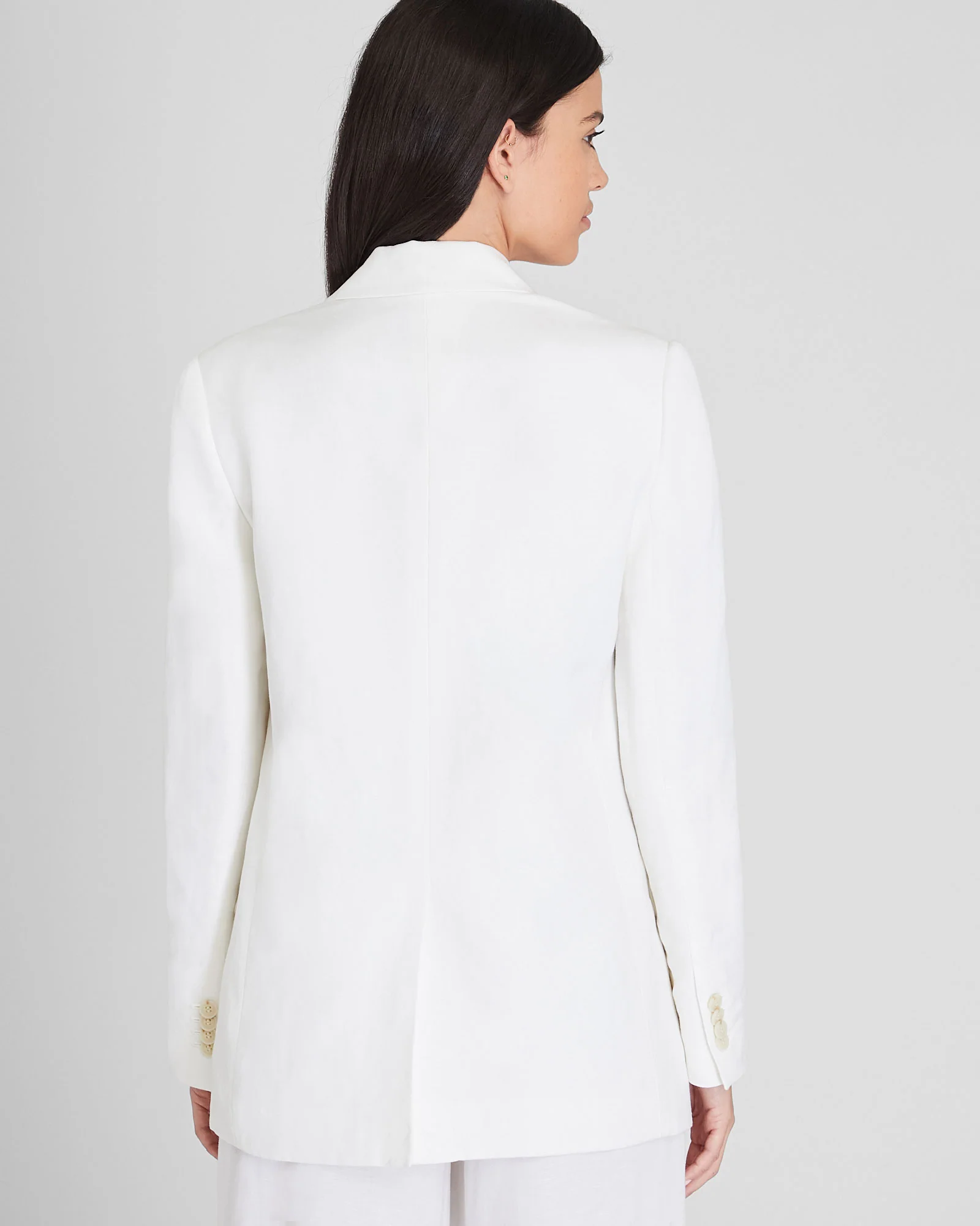 Relaxed Single Breasted Linen-Blend Blazer