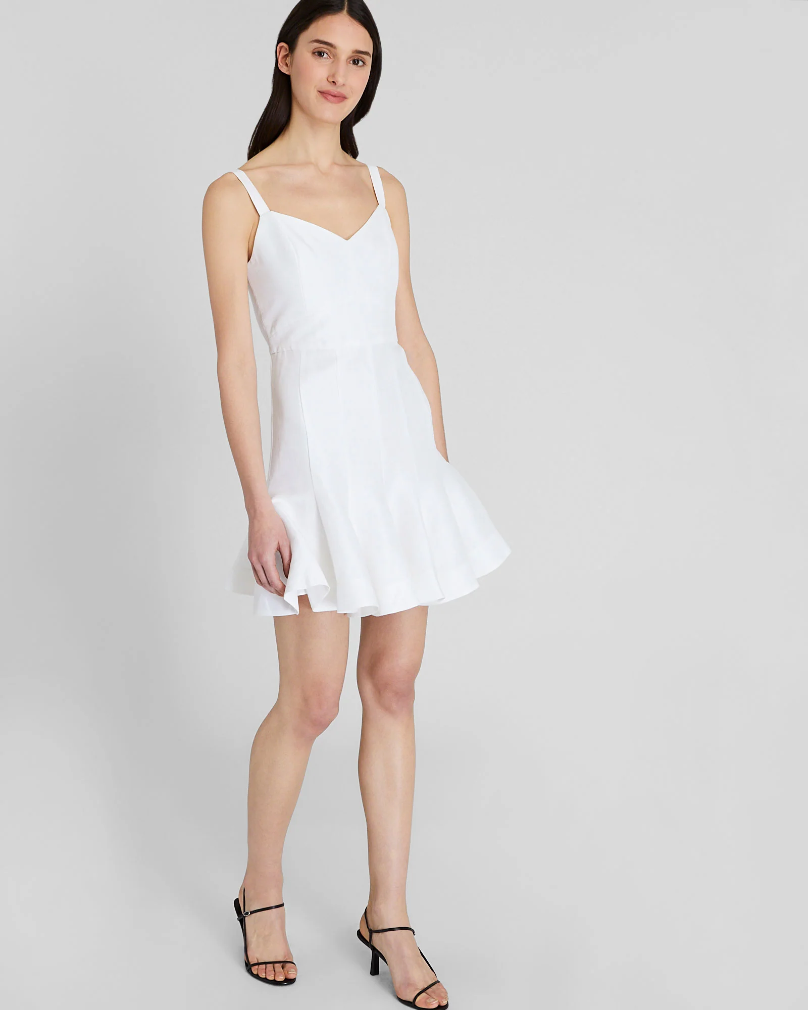 Fluted Hem Mini Dress