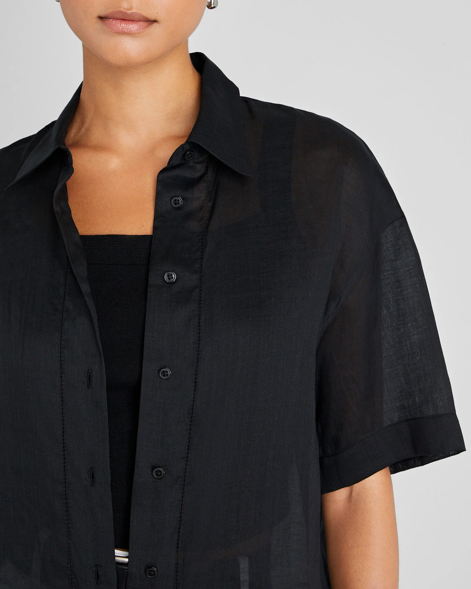 Ramie Button-Down Shirt