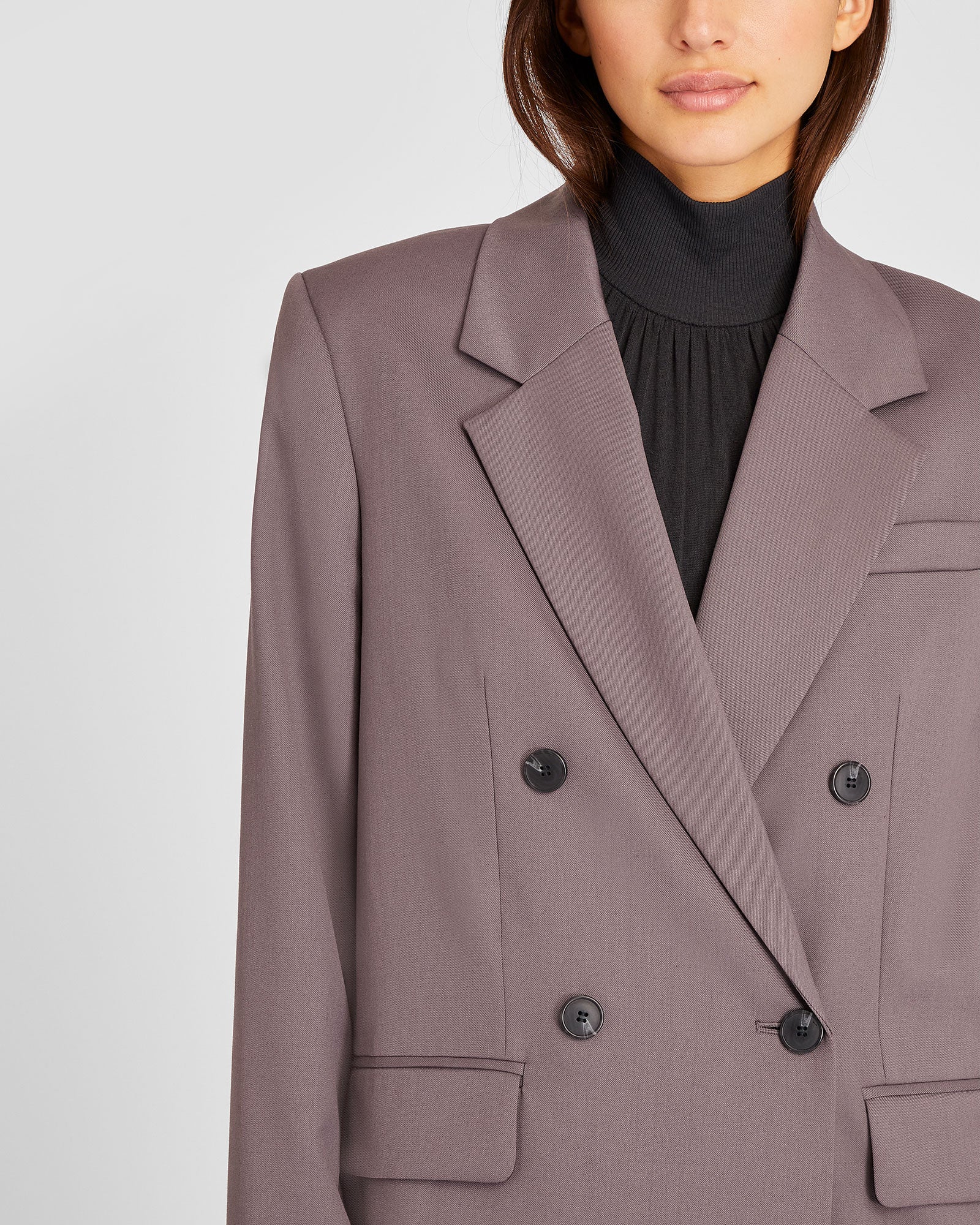 Lightweight Wool Relaxed Double Breasted Blazer