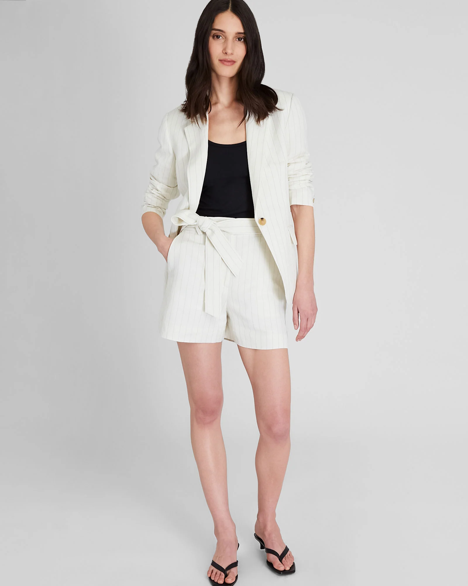 Pinstripe Linen Blend Short