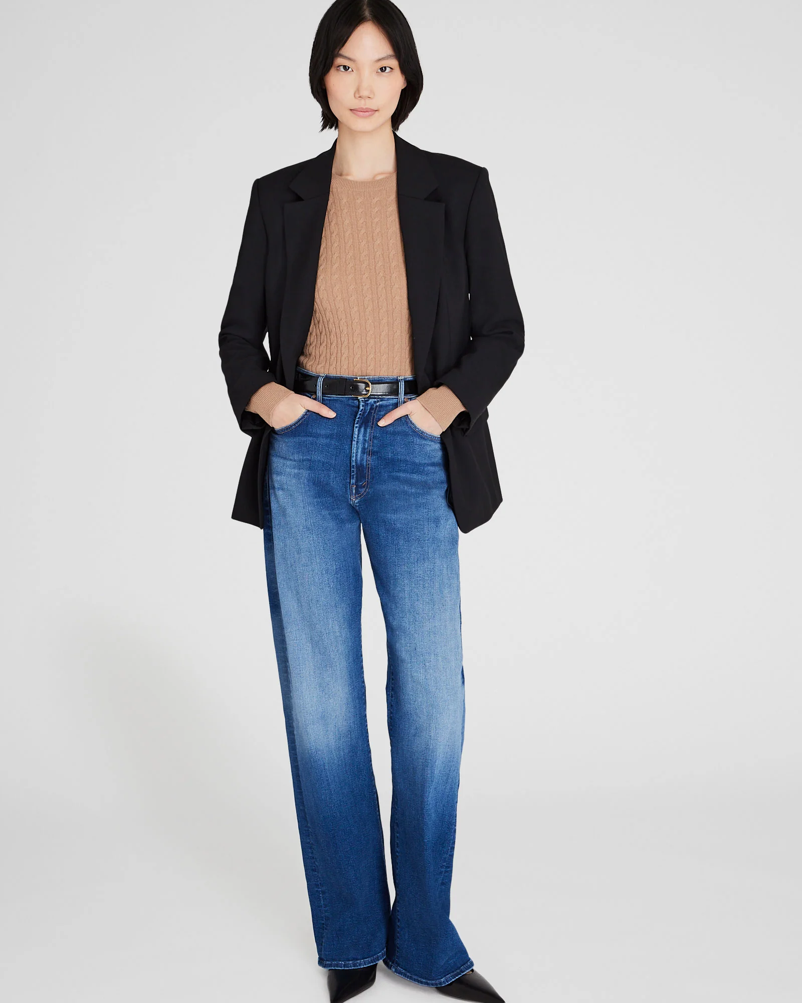 Cashmere Mini-Cable Long-Sleeve Crewneck