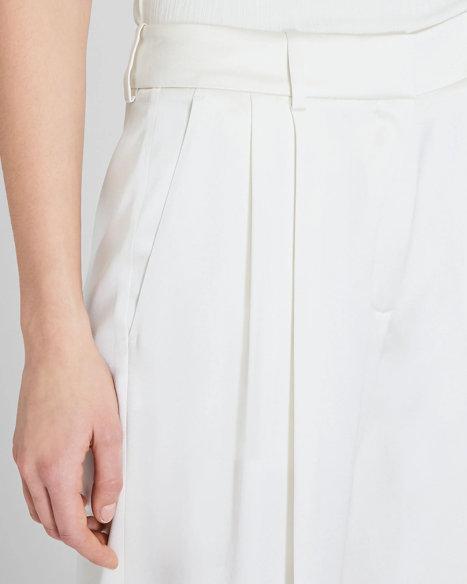 Silk Charmeuse Pleated Pant