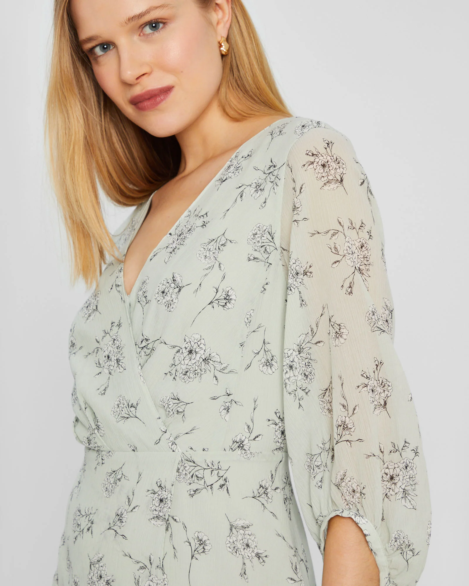 Pitched Sleeve Mini Dress