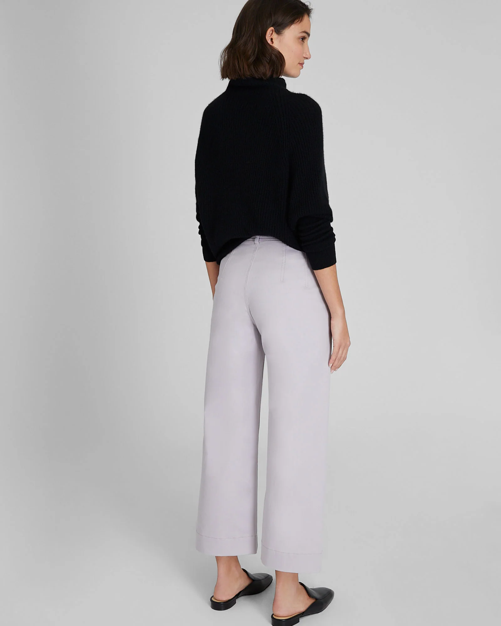 High Rise Cropped Twill Pant