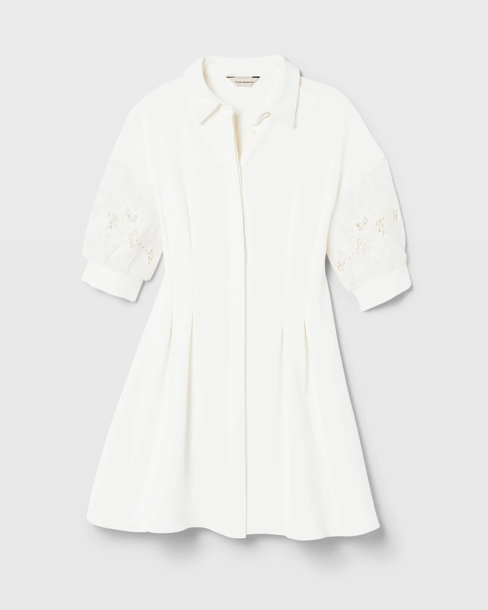 Embroidered Balloon Sleeve Dress