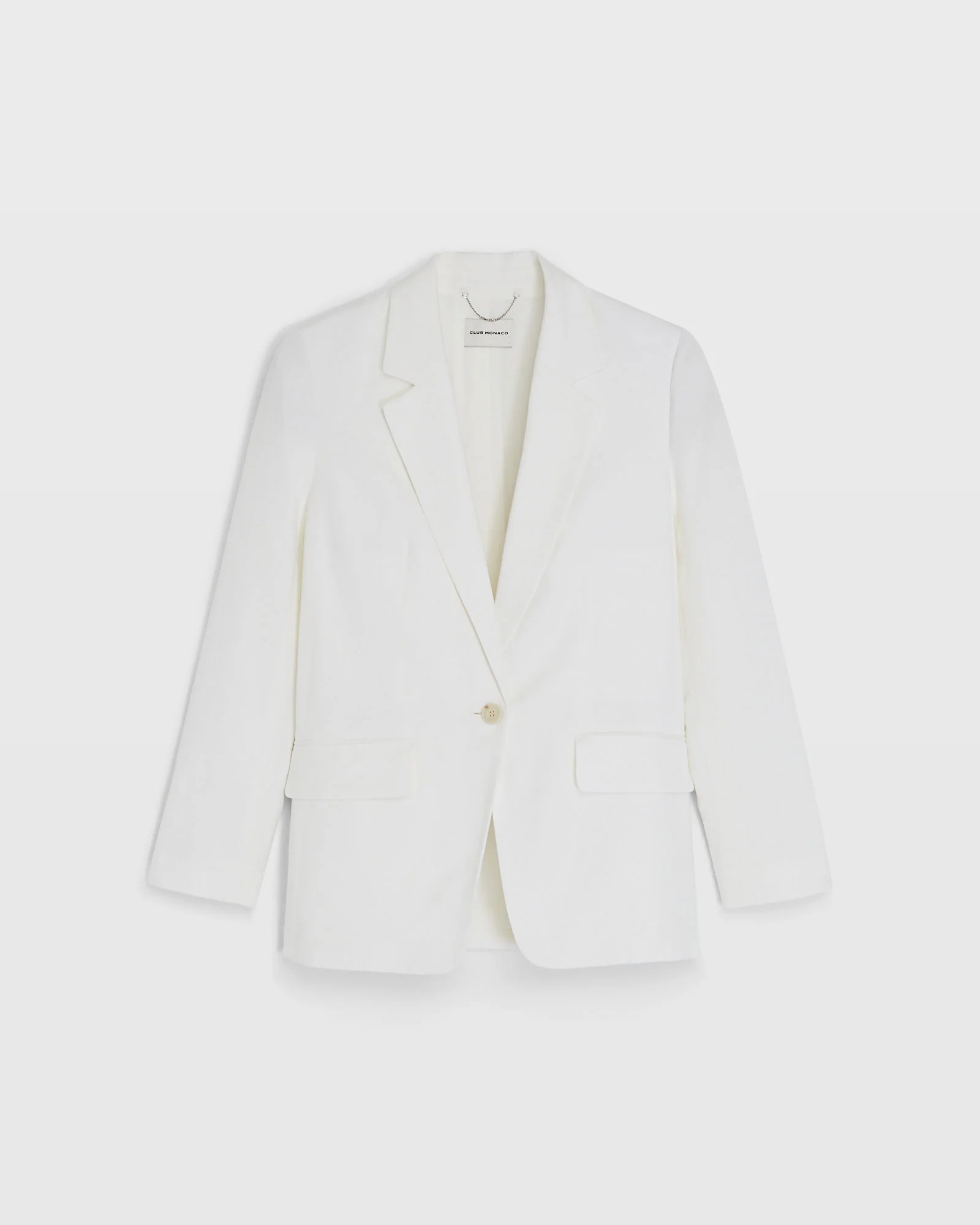 Relaxed Single Breasted Linen-Blend Blazer