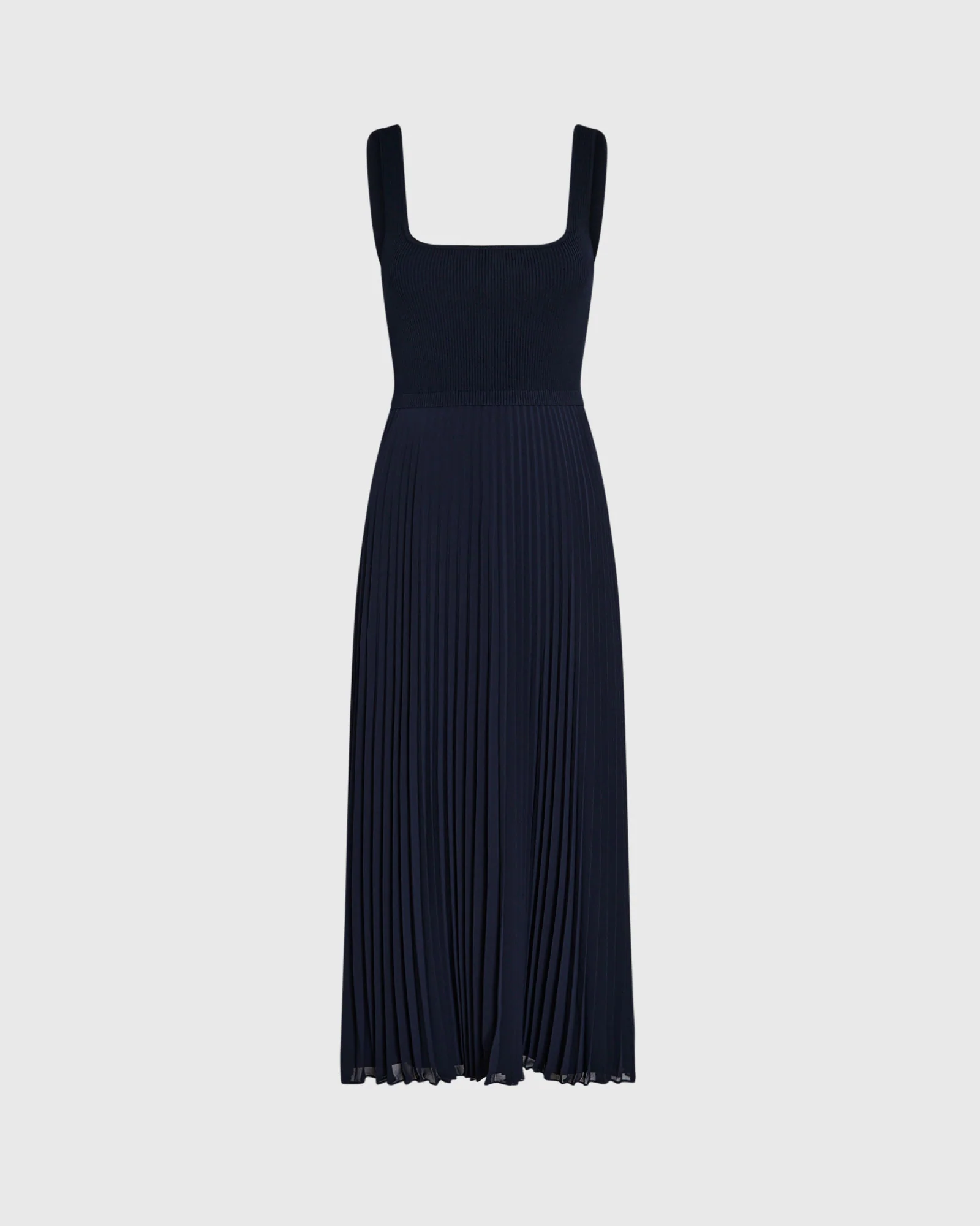 Sleeveless Knit Pleated Maxi Dress