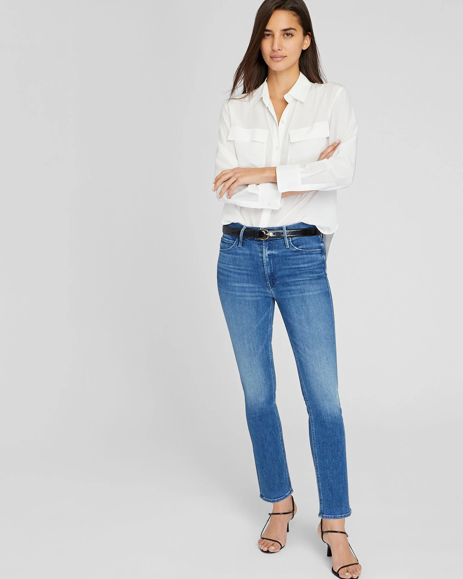 MOTHER Mid Rise Dazzler Ankle Jeans