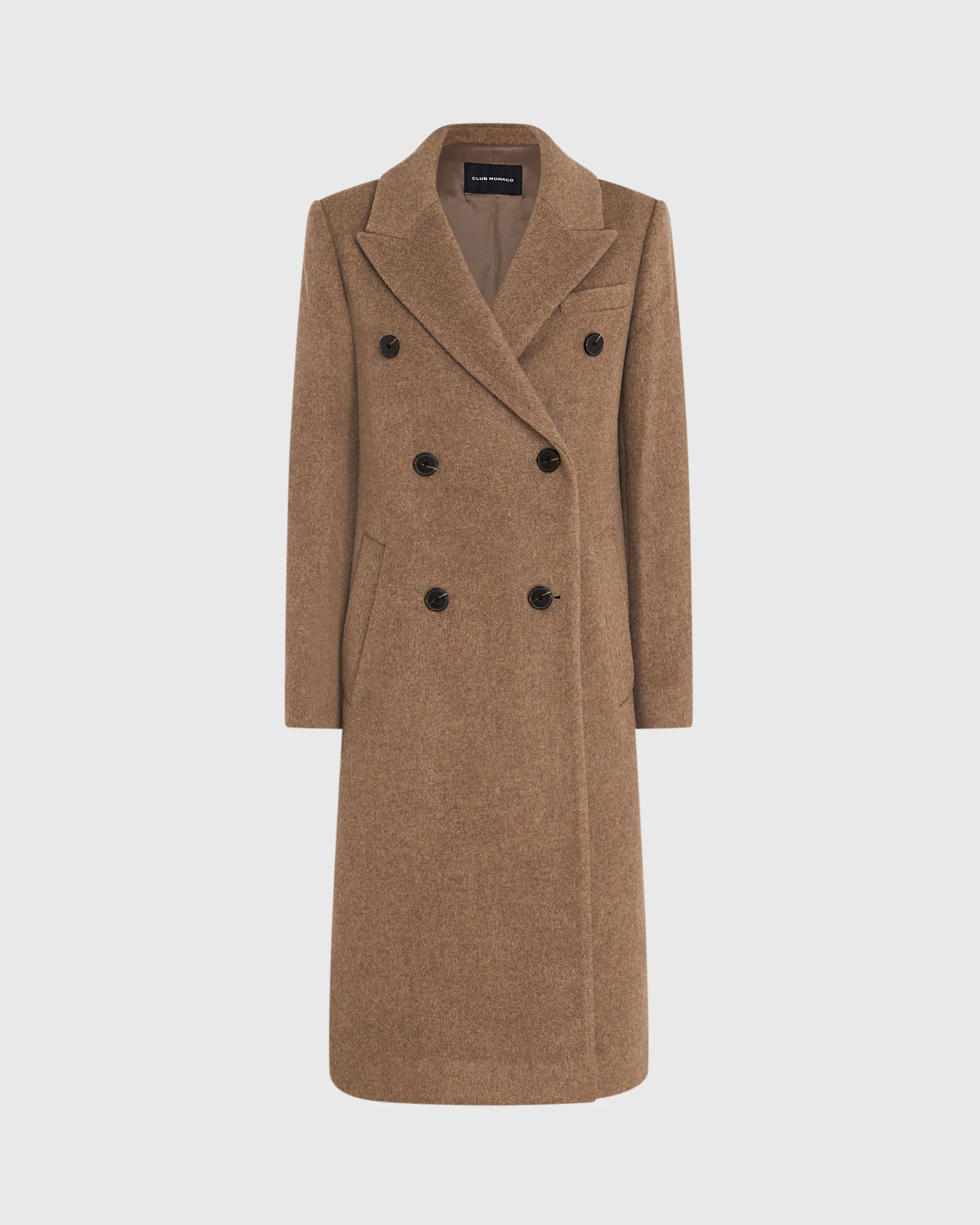 Peak Lapel Double-Breasted Coat