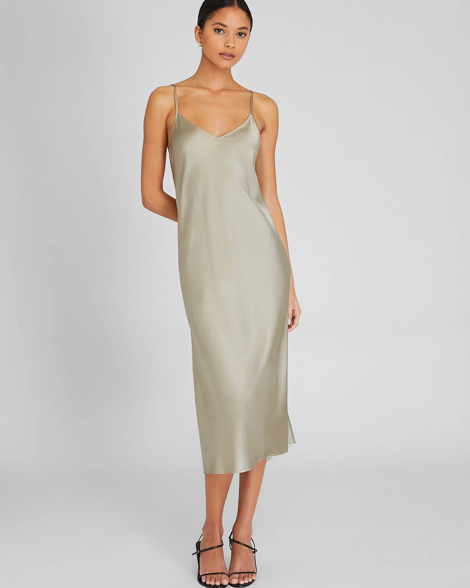 Silk Charmeuse Midi Slip Dress