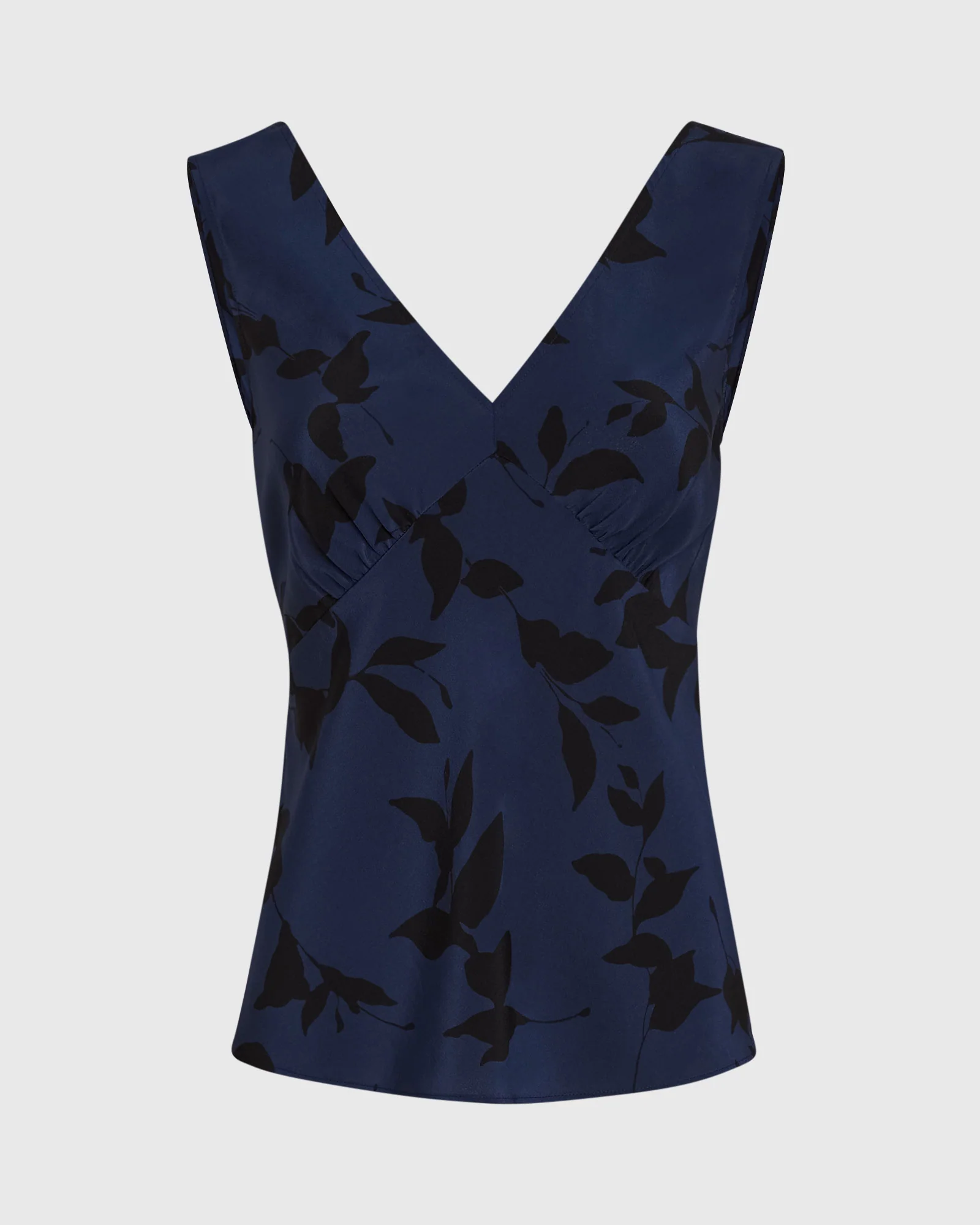 Printed Silk V-Neck Sleeveless Top
