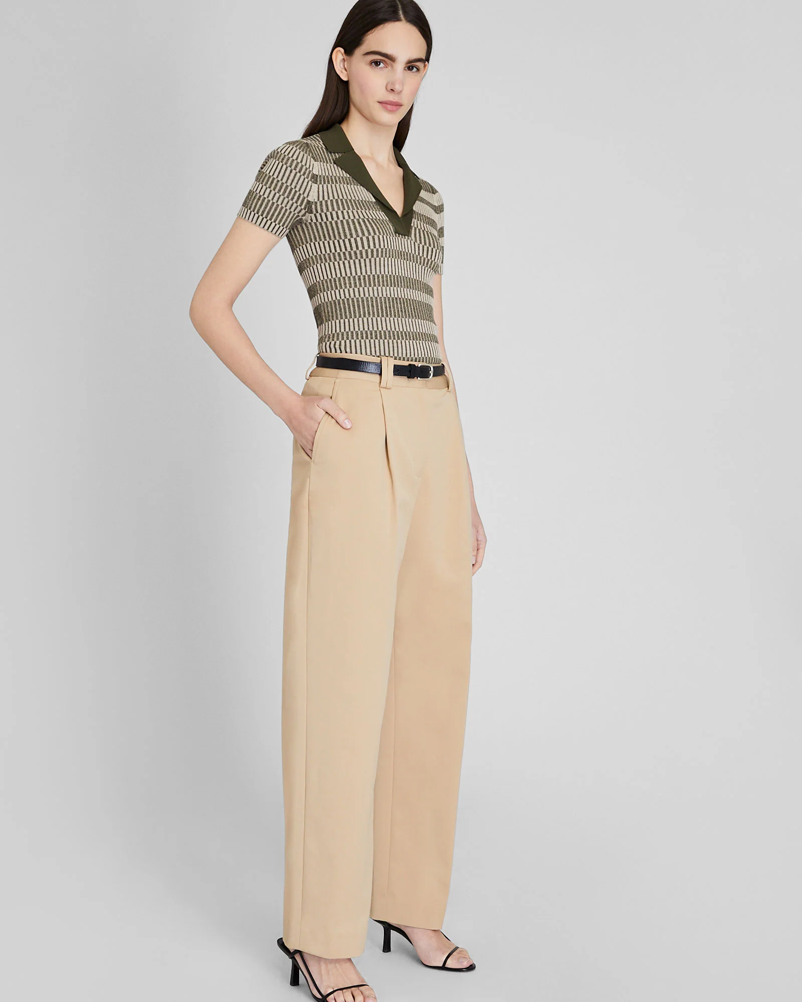 Ribbed Johnny Collar Sweater Tee