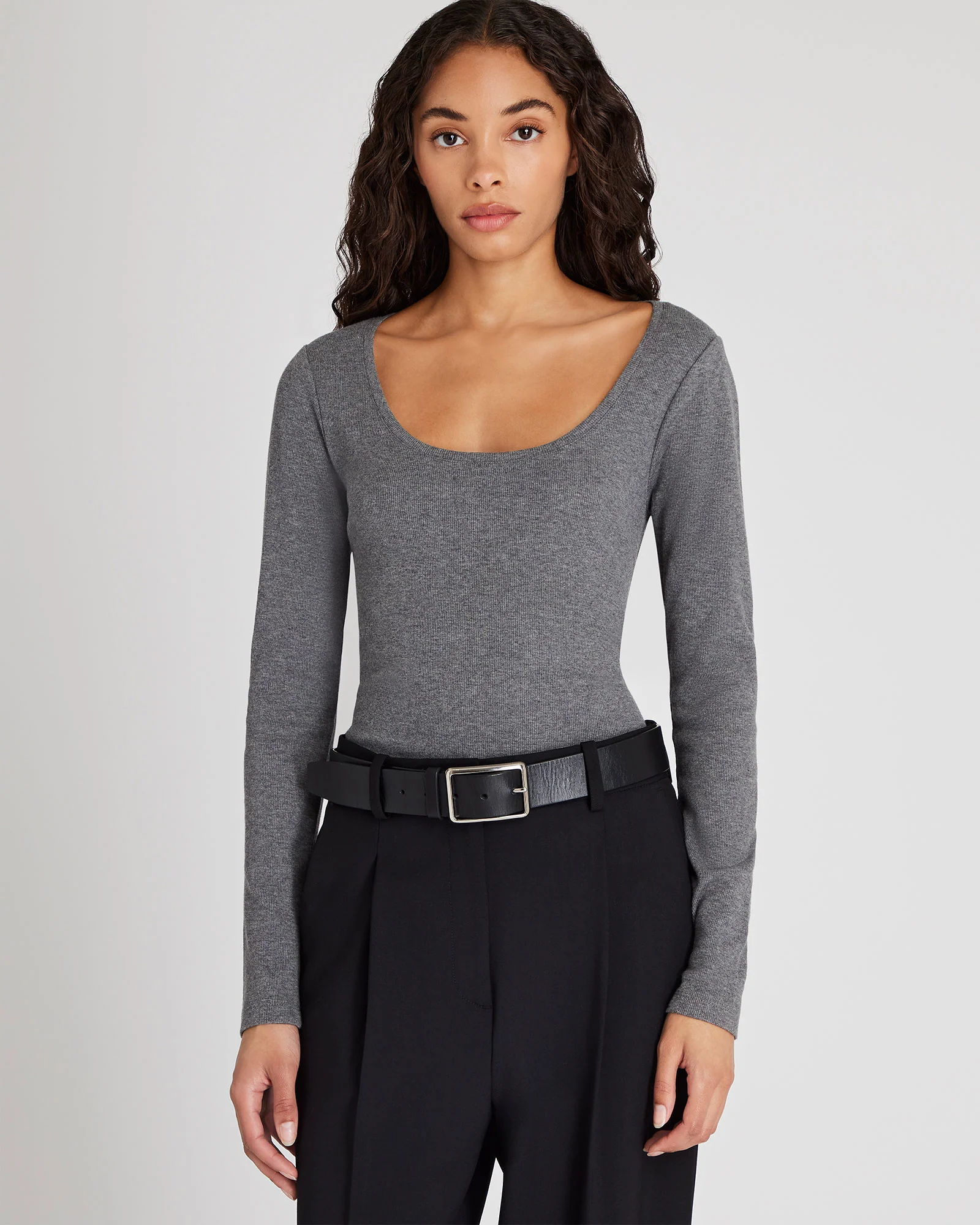 Bowee Long-Sleeve Scoop Neck Tee