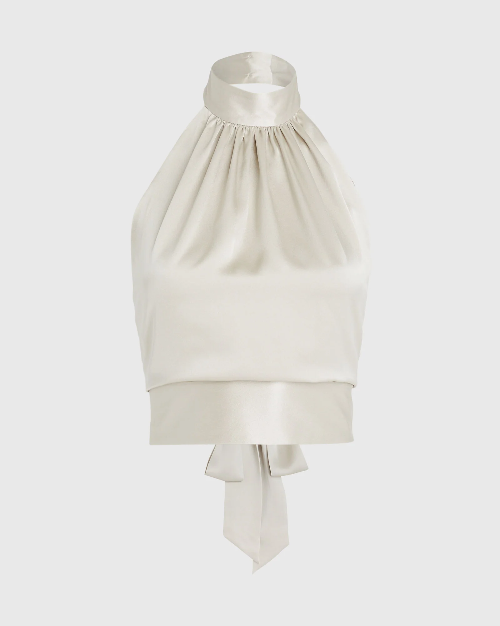 Silk Charmeuse Tie Halter Top